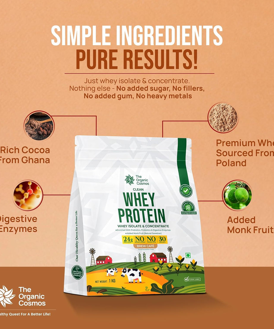 The Organic Cosmos Clean Whey Protein Isolate & Concentrate 2kg