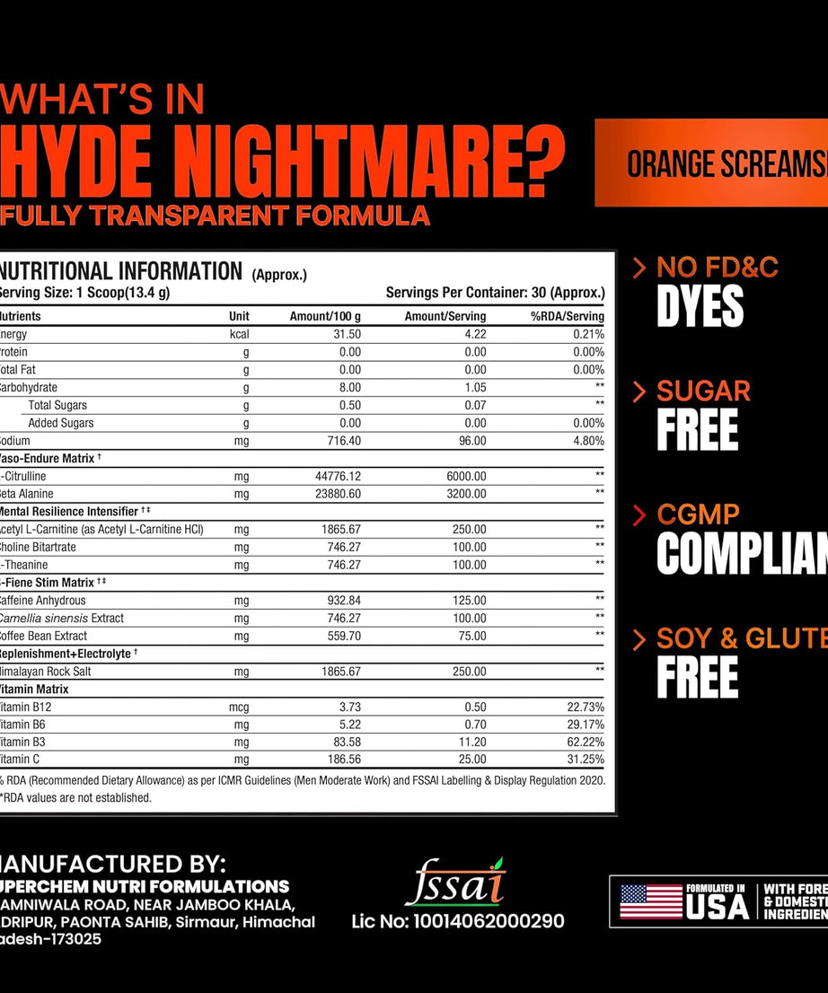 Prosupps Mr Hyde Xtreme Nightmare Pre-Workout 402g