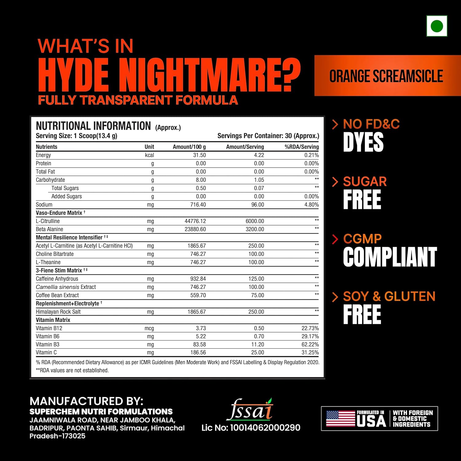 Prosupps Mr Hyde Xtreme Nightmare Pre-Workout 402g