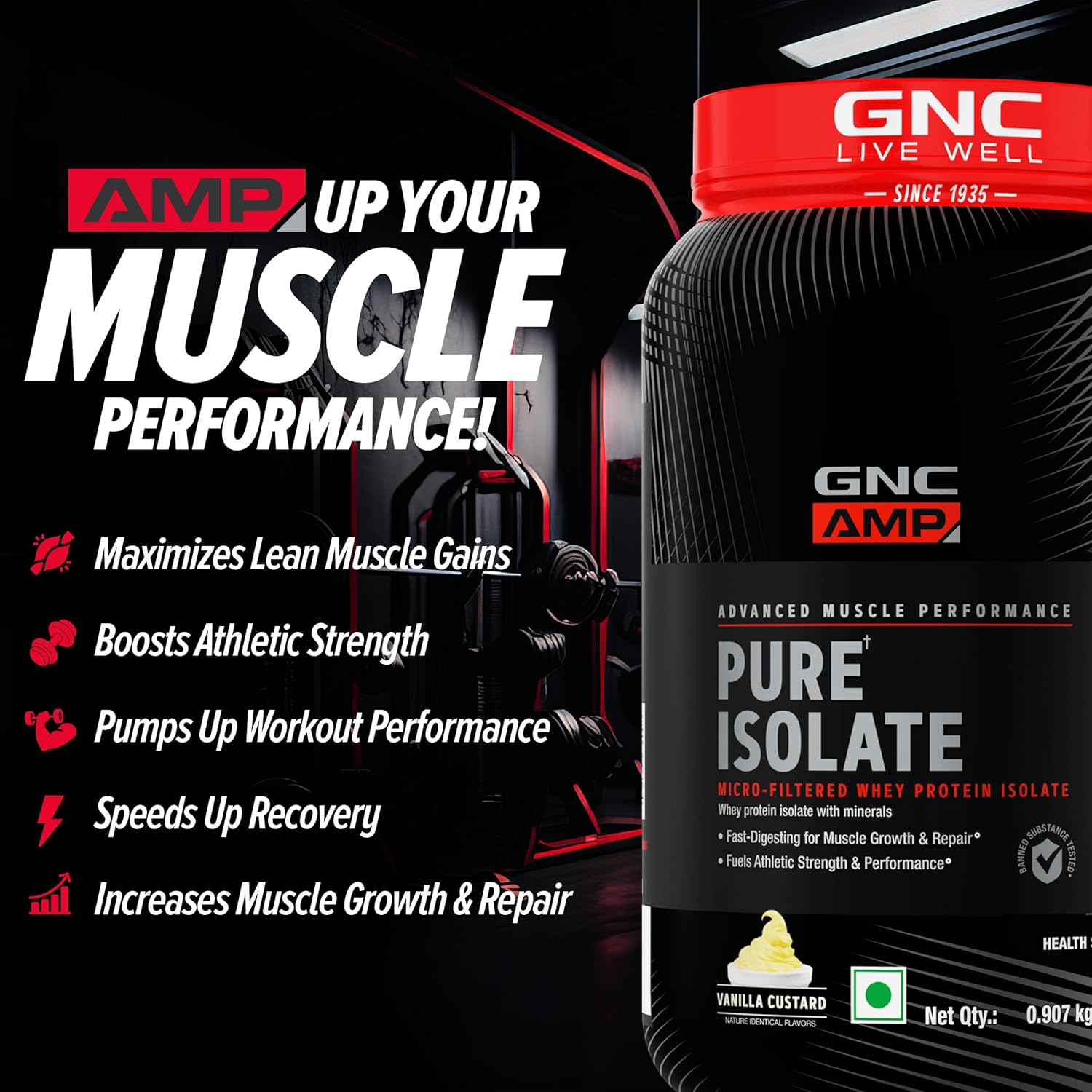 GNC AMP Advanced Muscle Performance Pure Isolate 907g