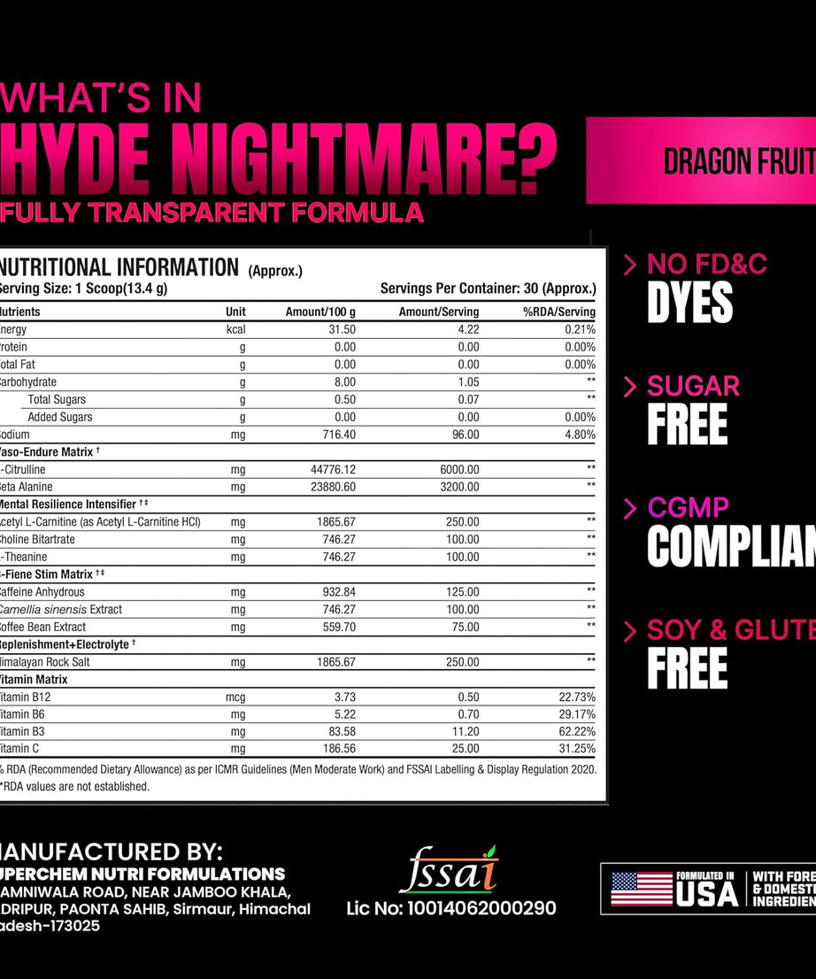 Prosupps Mr Hyde Xtreme Nightmare Pre-Workout 402g