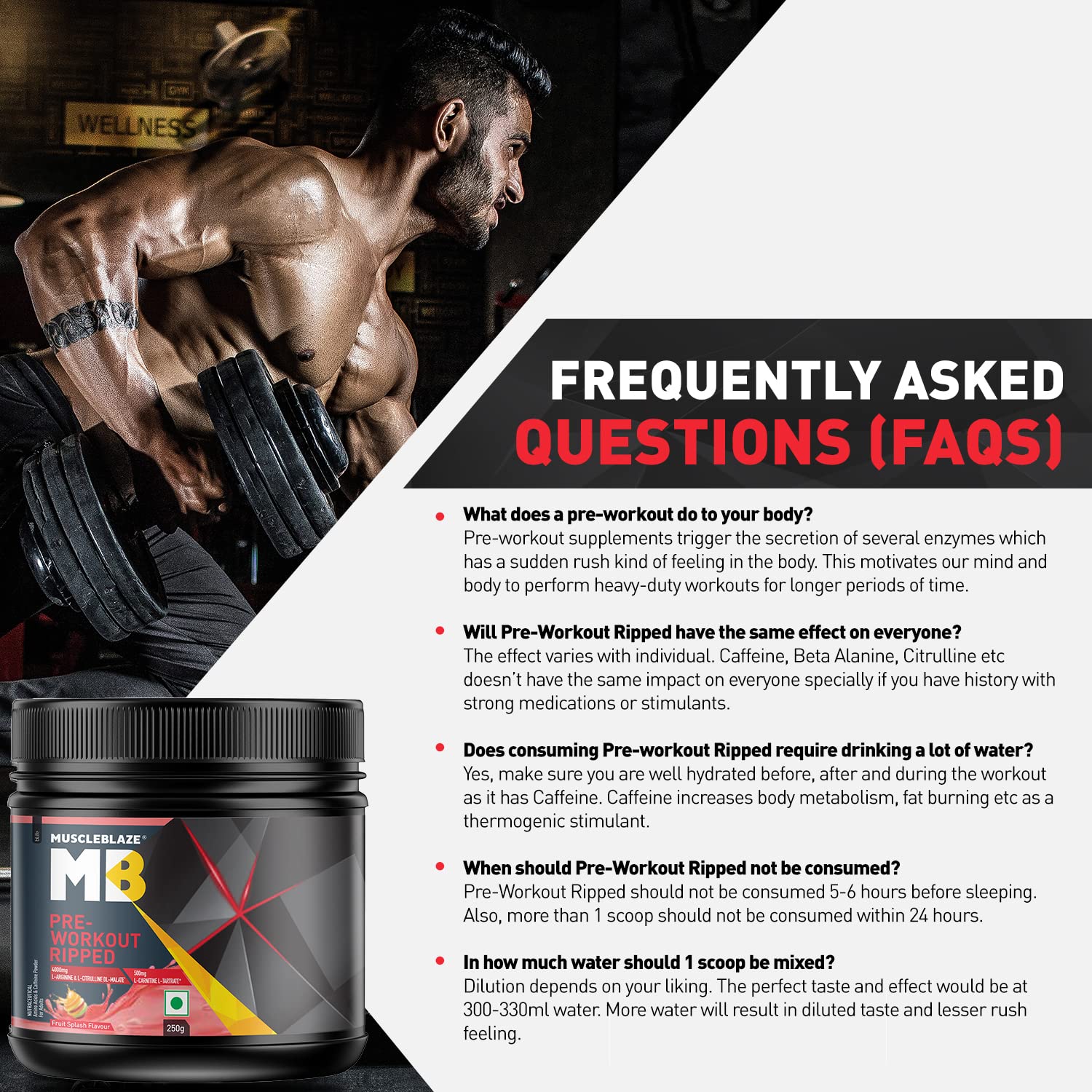 MuscleBlaze Pre-Workout Ripped 250g