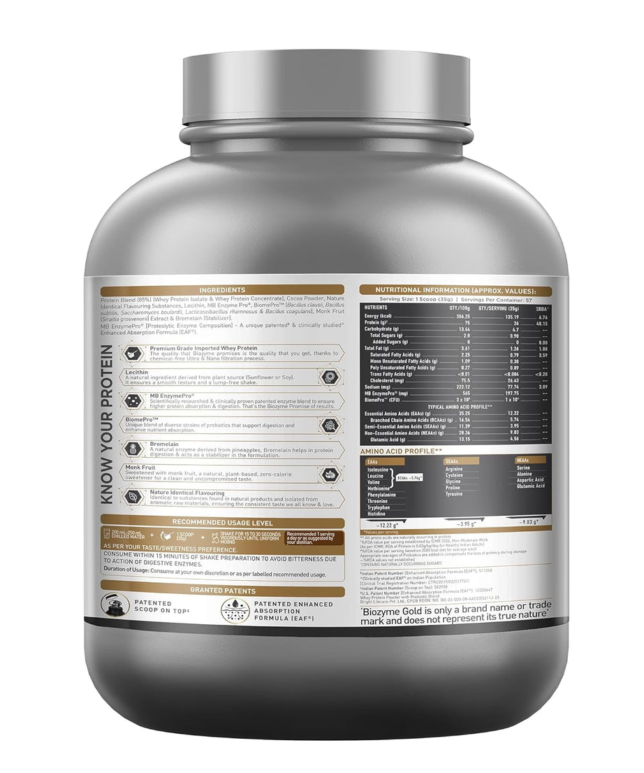 MuscleBlaze Biozyme Gold 100% Whey 2kg