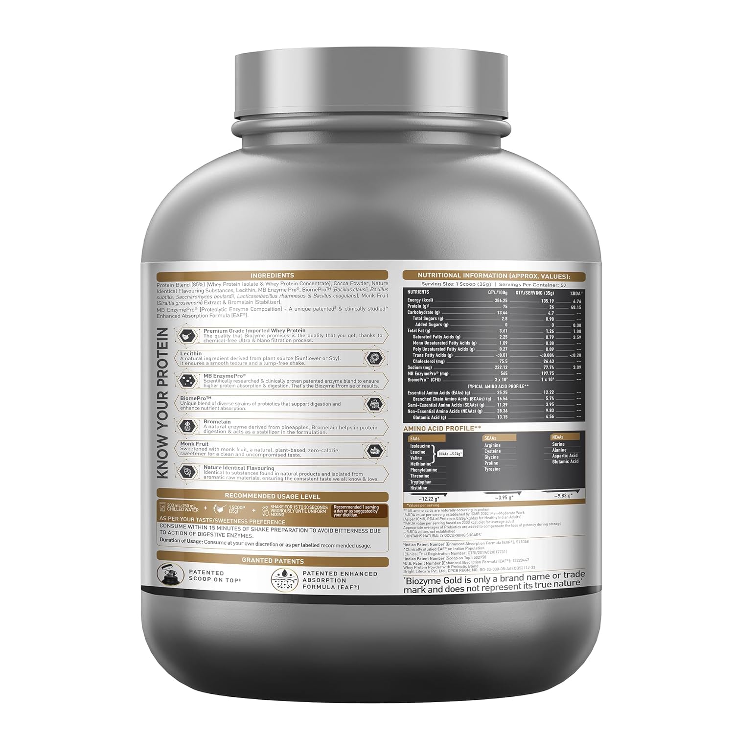 MuscleBlaze Biozyme Gold 100% Whey 2kg