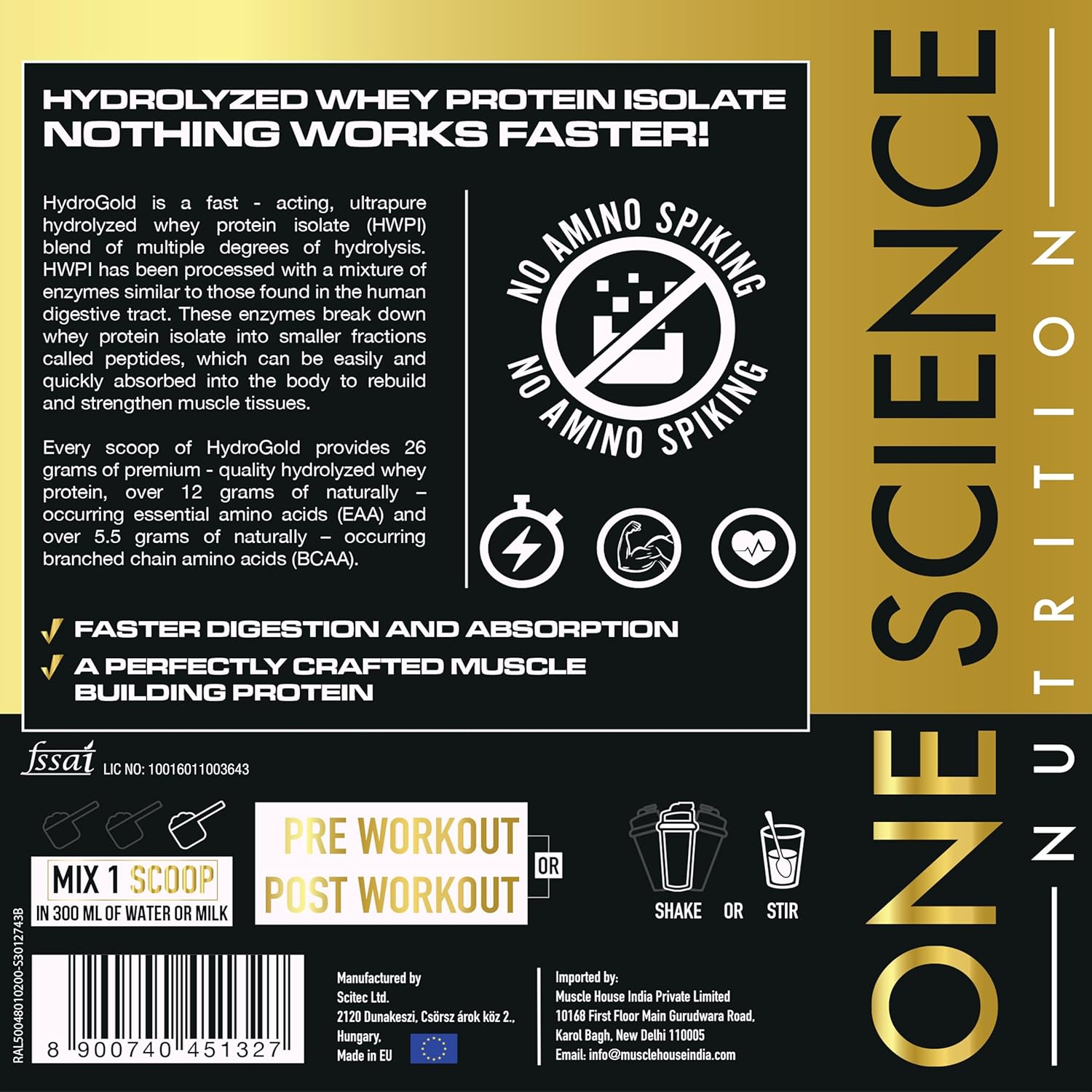 One science nutrition Hydro gold 2.27kg