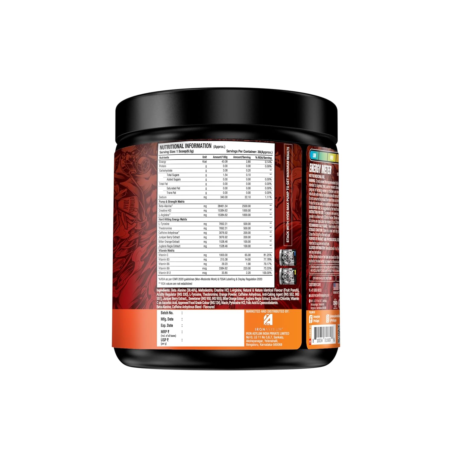 Prosupps Hyde Xtreme Hard Hitting Energy Pre Workout 30servings