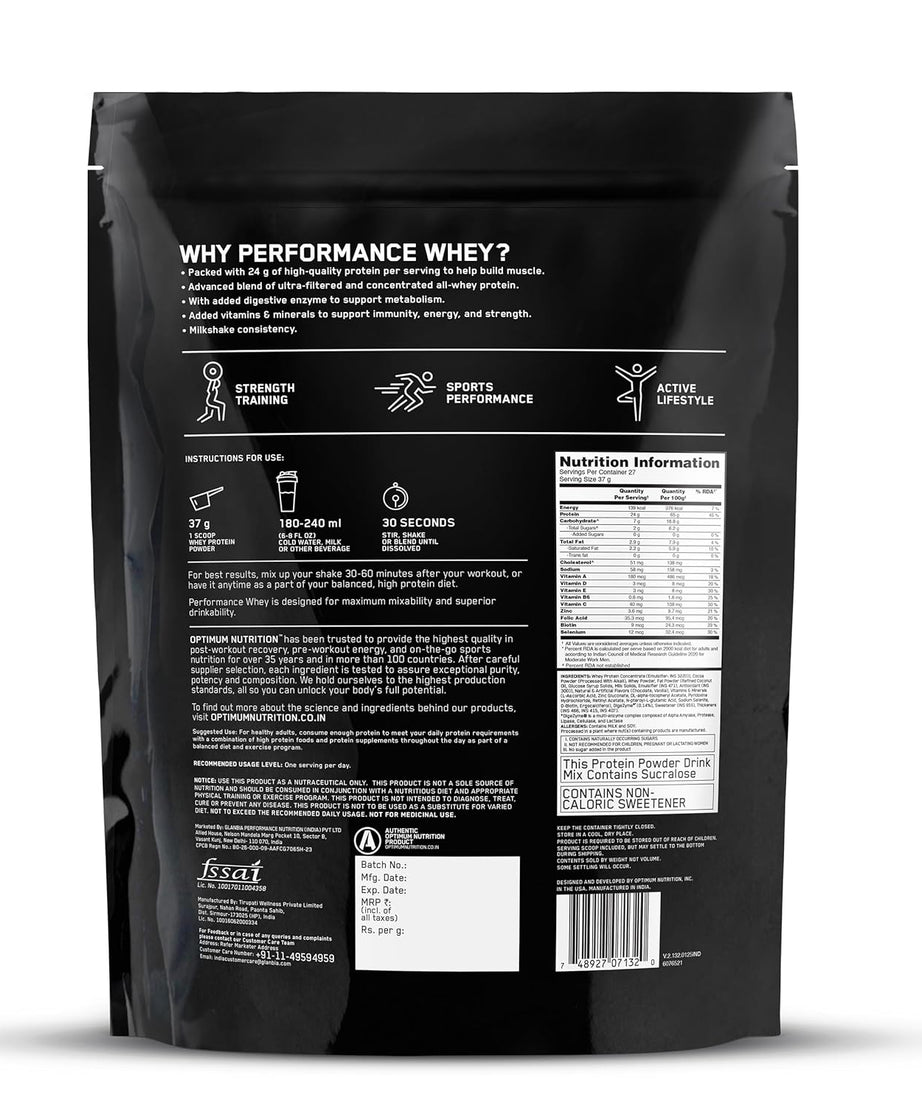 Optimum Nutrition Performance Whey Bag 1kg