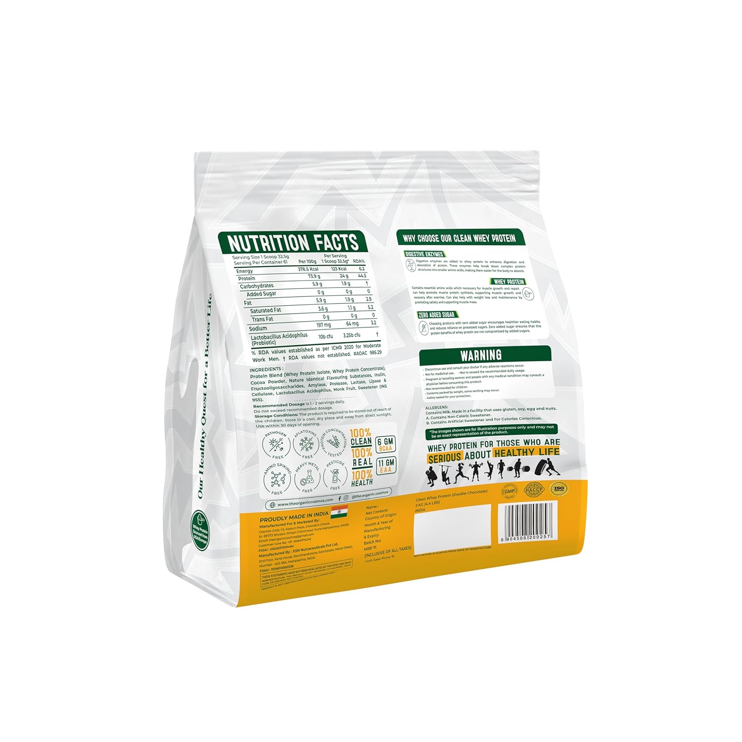 The Organic Cosmos Clean Whey Protein Isolate & Concentrate 2kg