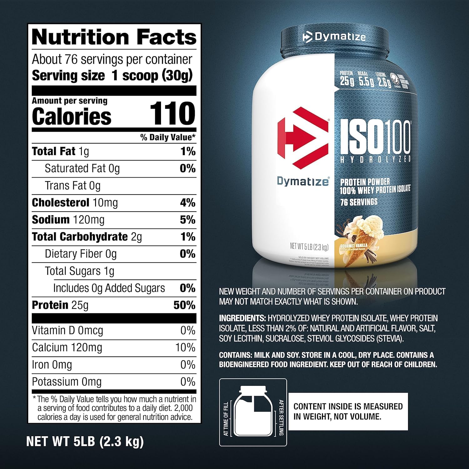 Dymatize Nutrition ISO100 Hydrolyzed Whey Protein Isolate 2.3kg