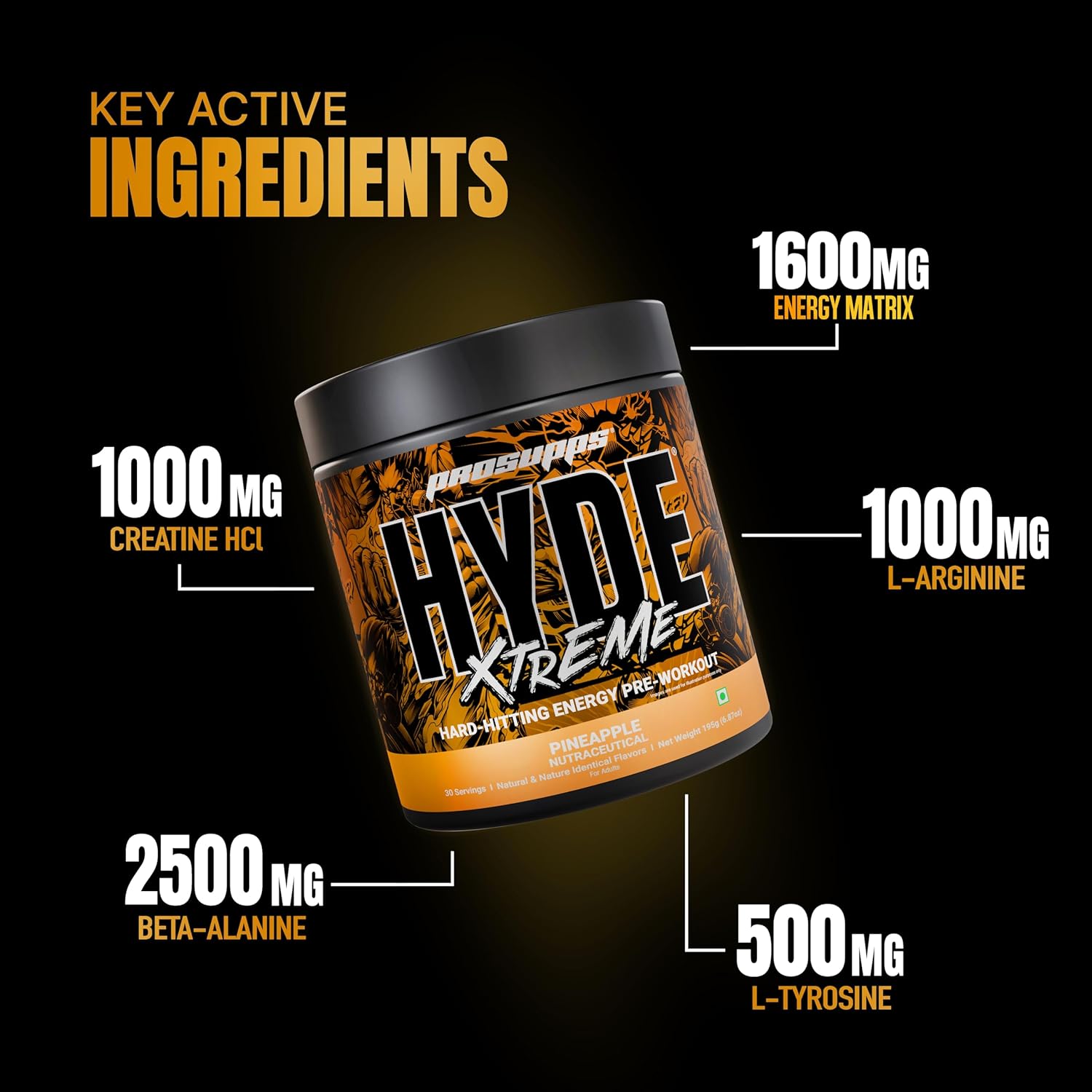Prosupps Hyde Xtreme Hard Hitting Energy Pre Workout 30servings