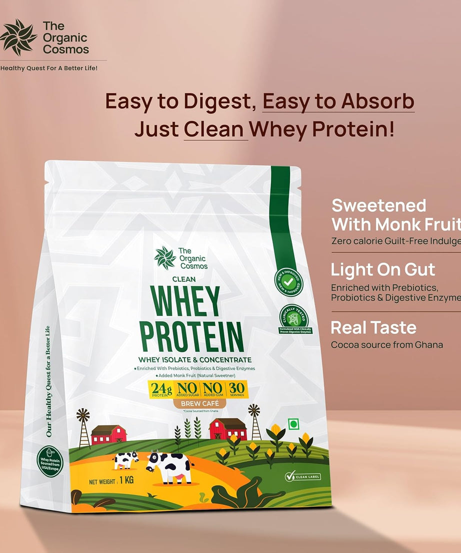 The Organic Cosmos Clean Whey Protein Isolate & Concentrate 1kg