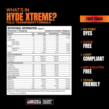 Prosupps Hyde Xtreme Hard Hitting Energy Pre Workout 30servings