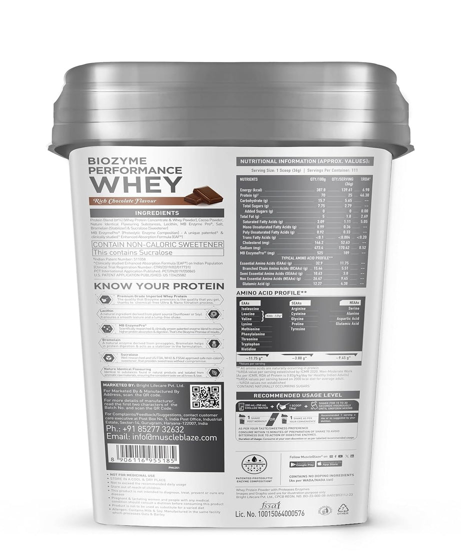 MuscleBlaze Biozyme Performance Whey 4kg