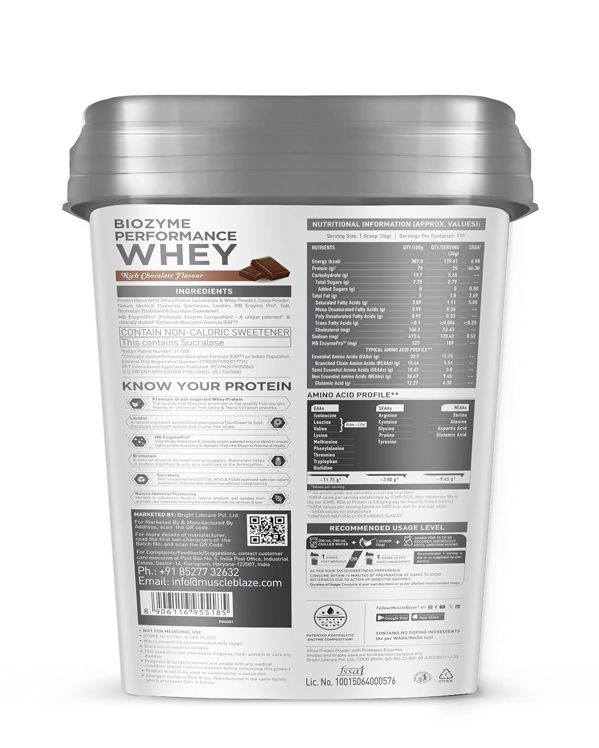 MuscleBlaze Biozyme Performance Whey 4kg