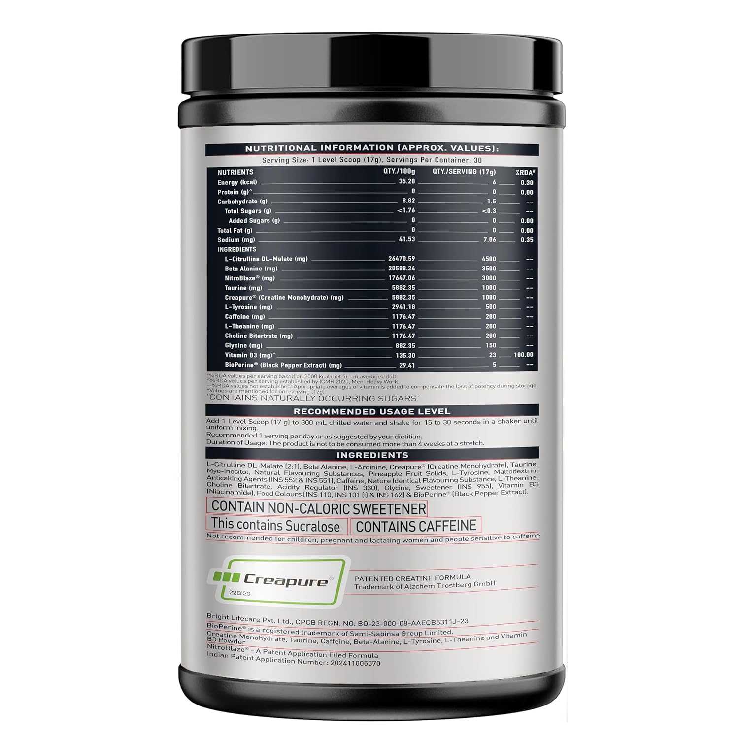 Muscleblaze Wrathx Pre workout 510g