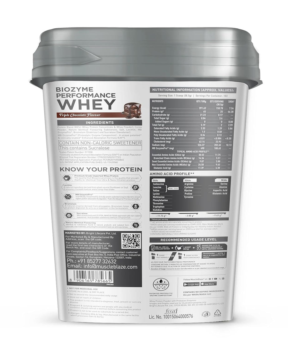 MuscleBlaze Biozyme Performance Whey 4kg