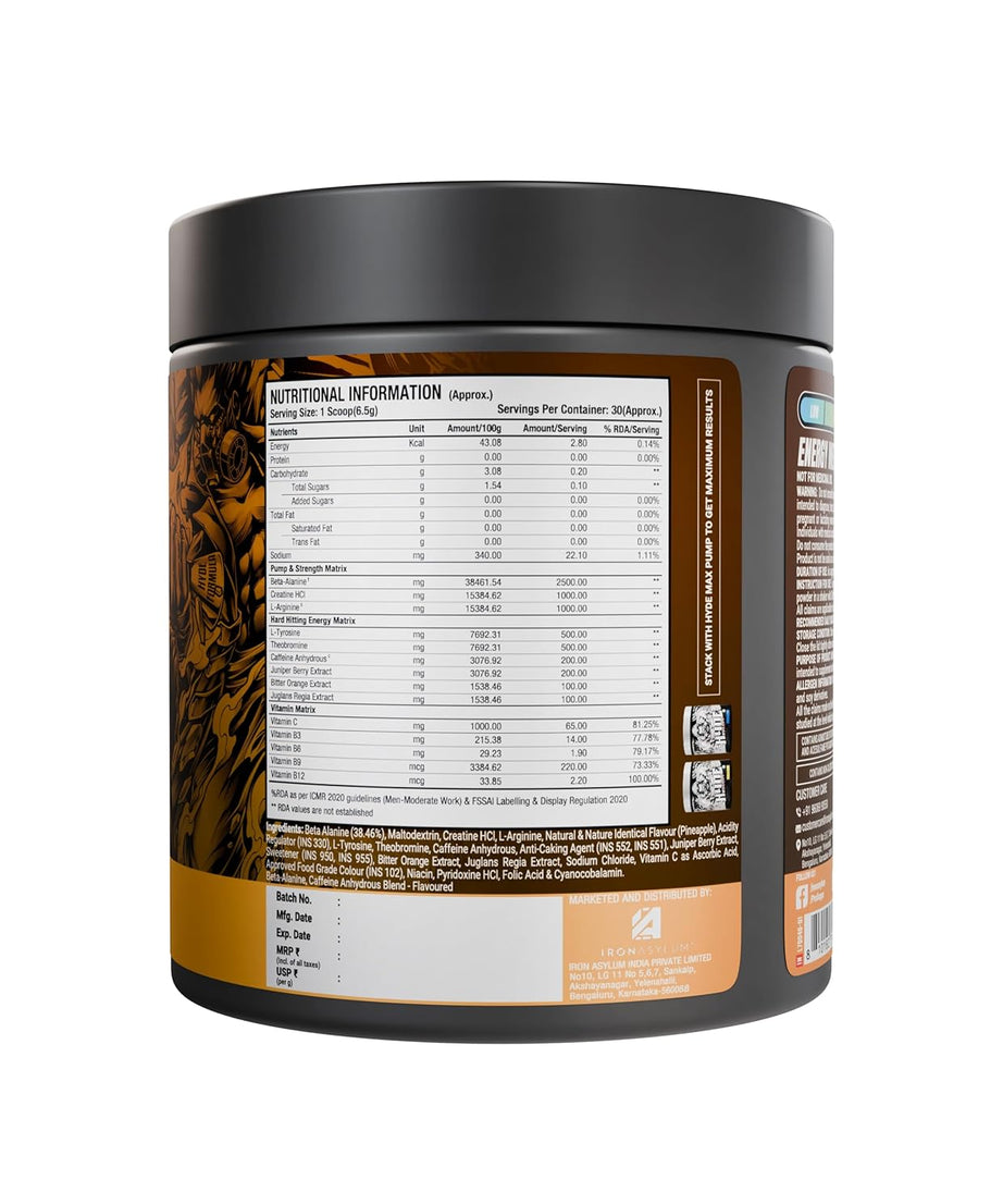 Prosupps Hyde Xtreme Hard Hitting Energy Pre Workout 30servings