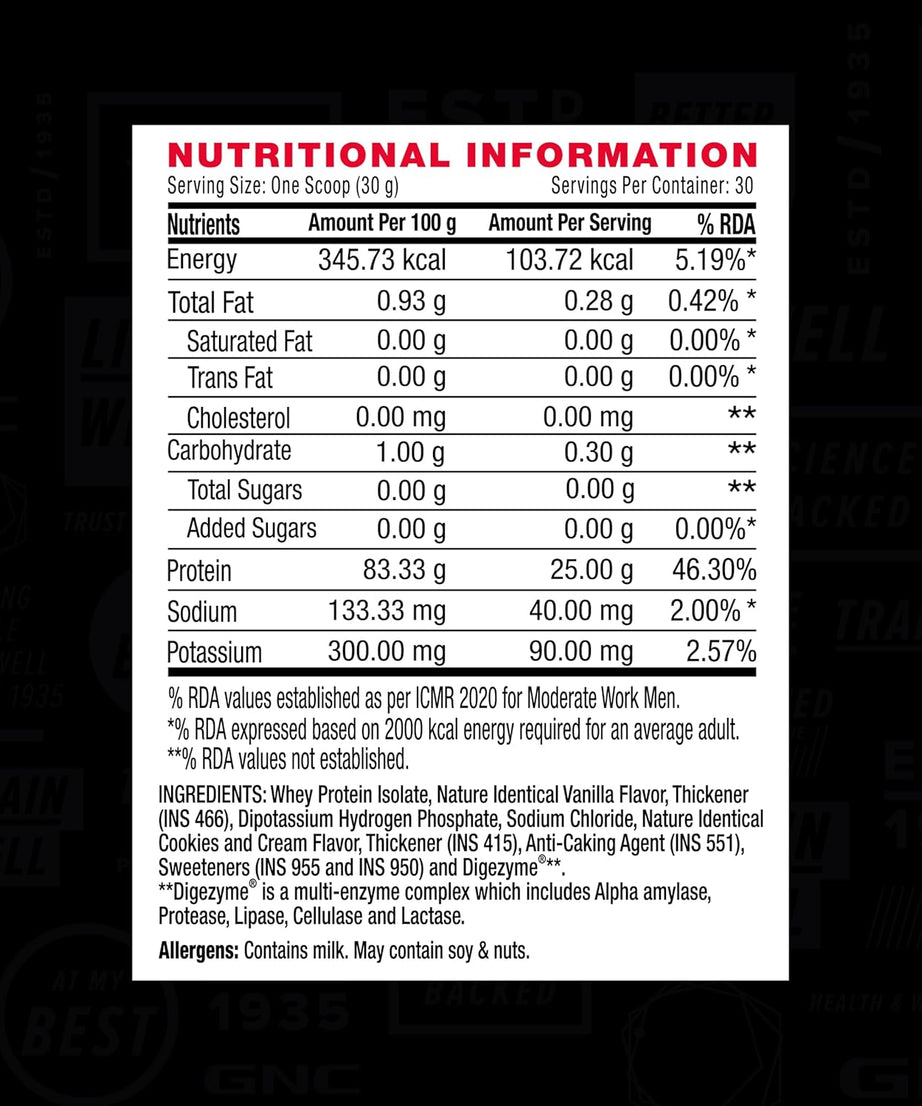 GNC AMP Advanced Muscle Performance Pure Isolate 907g