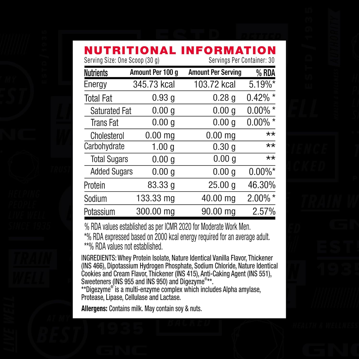 GNC AMP Advanced Muscle Performance Pure Isolate 907g