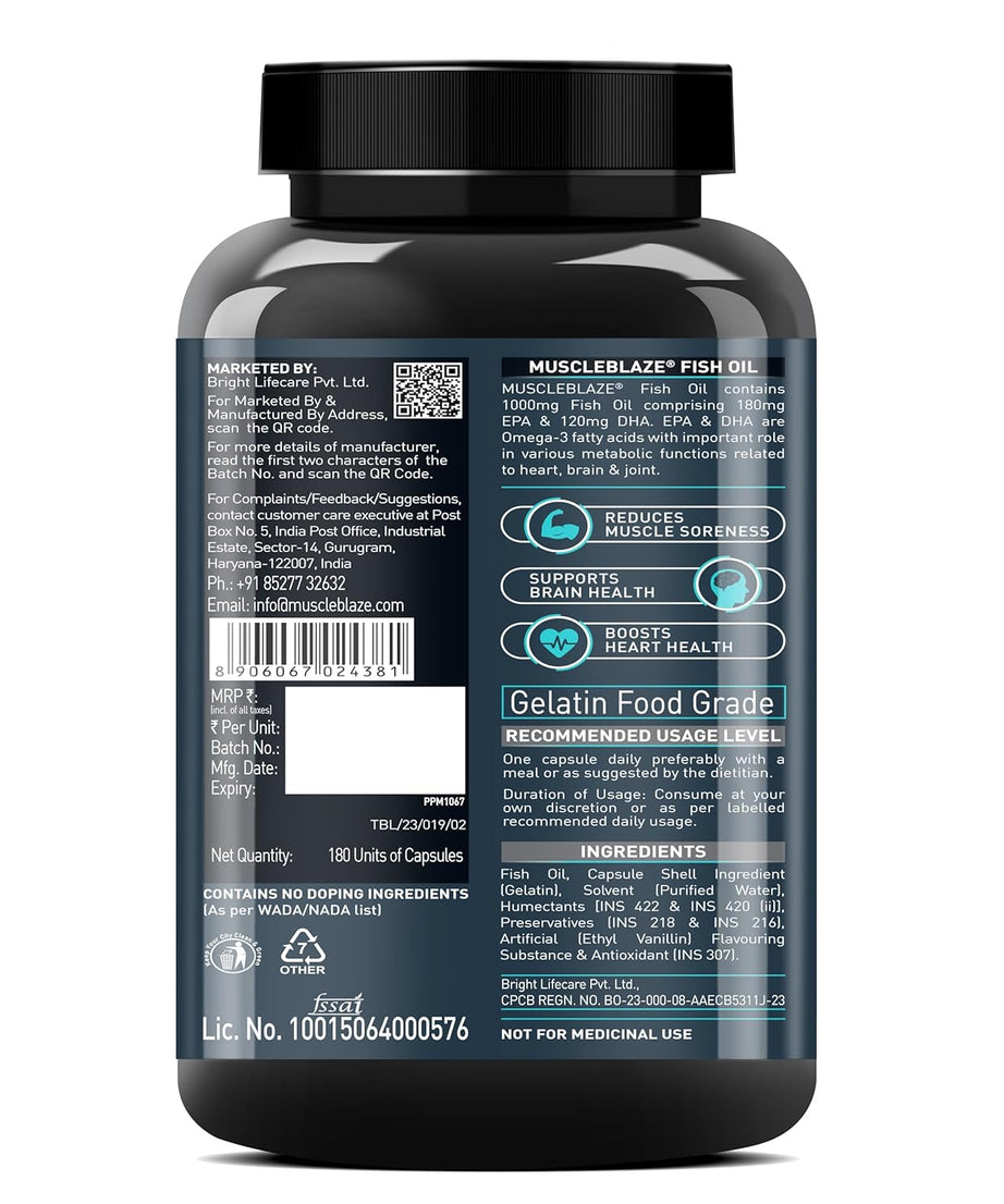 MuscleBlaze Fish Oil 1000mg