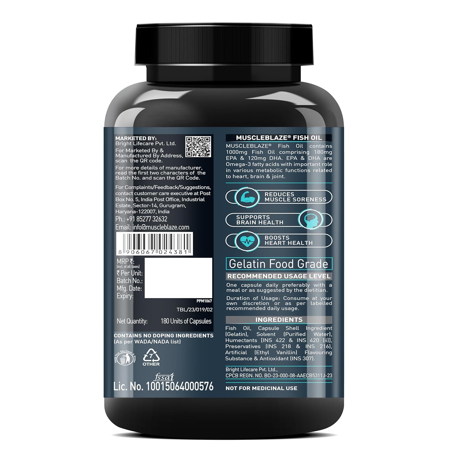 MuscleBlaze Fish Oil 1000mg