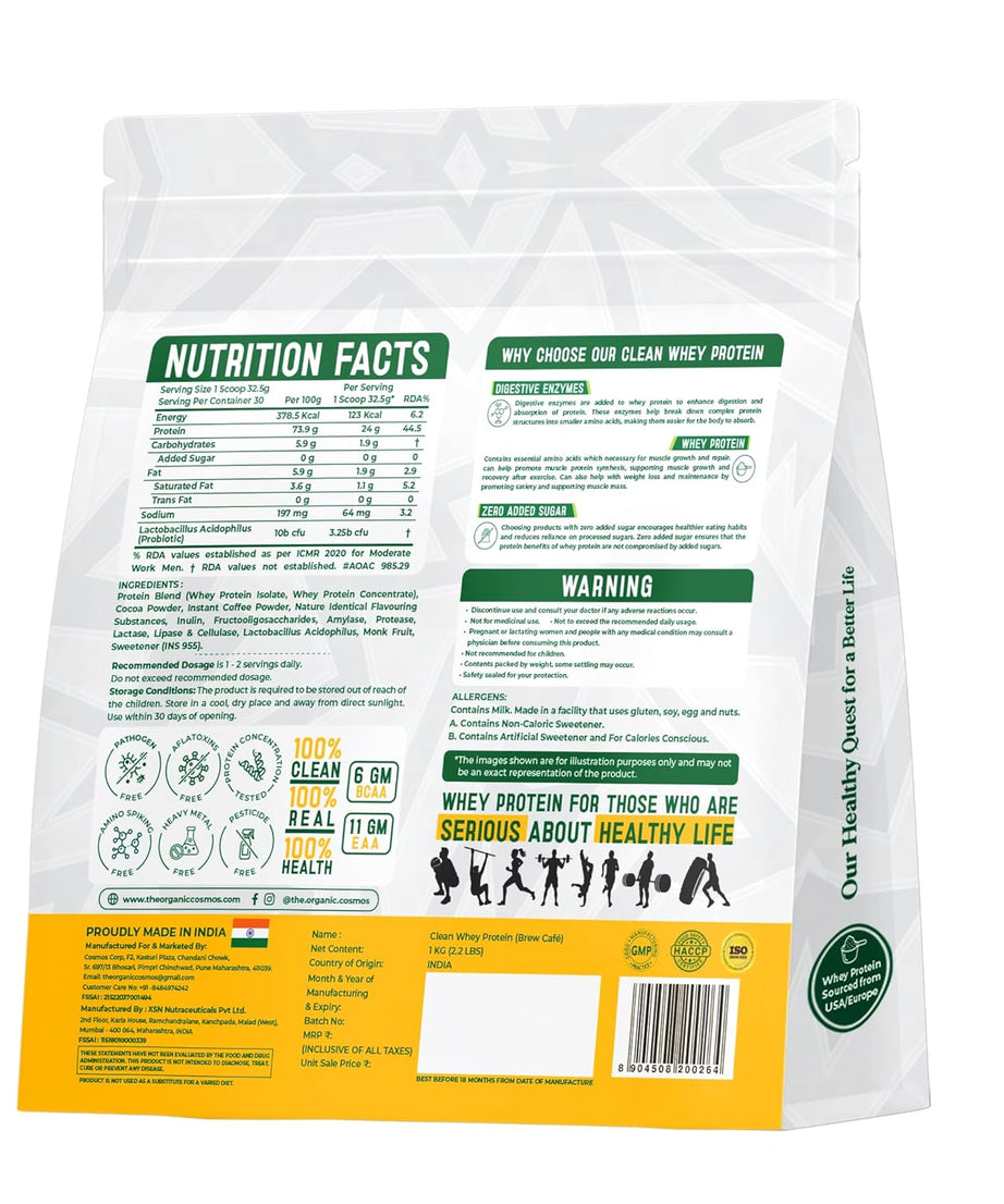 The Organic Cosmos Clean Whey Protein Isolate & Concentrate 1kg