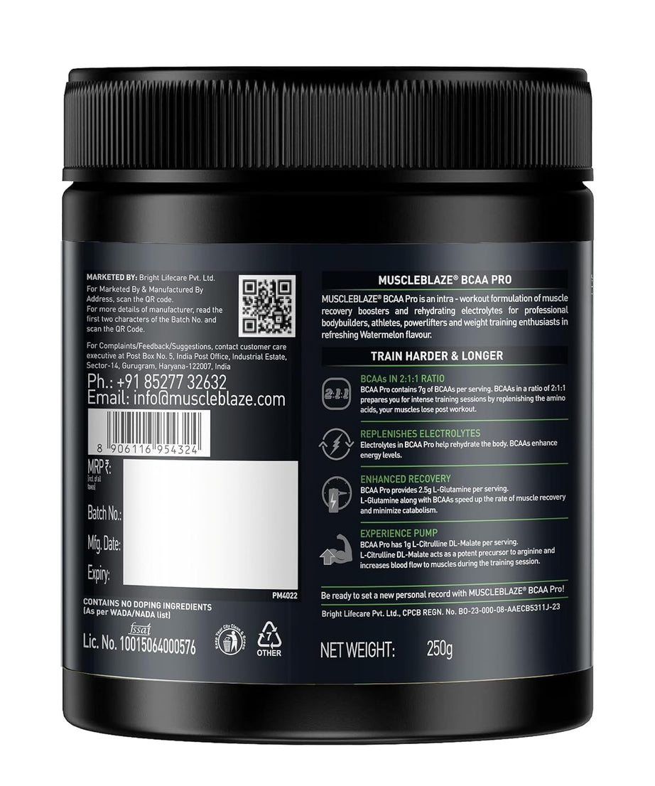 Muscleblaze Bcaa Pro Watermelon Flavour 250g