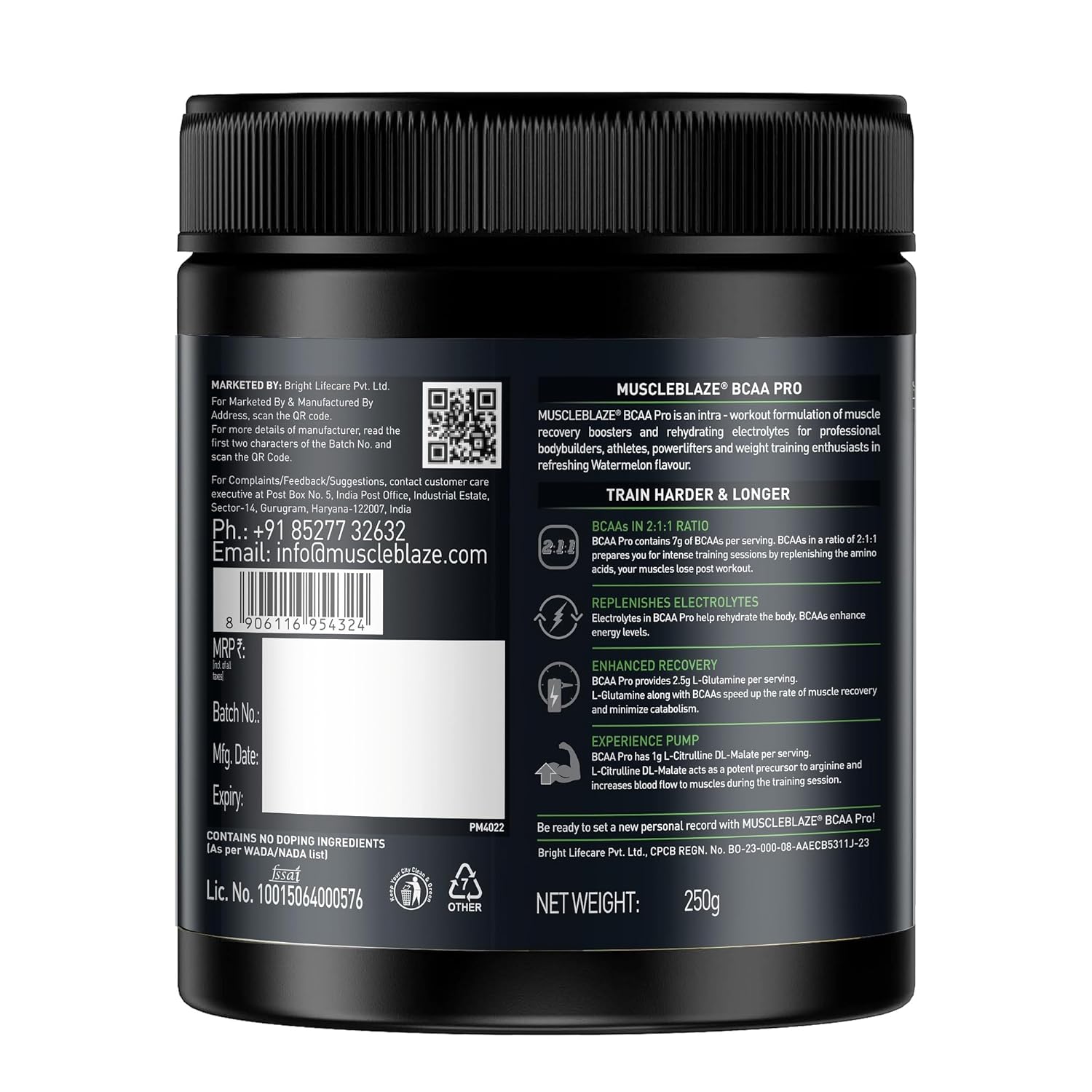 Muscleblaze Bcaa Pro Watermelon Flavour 250g