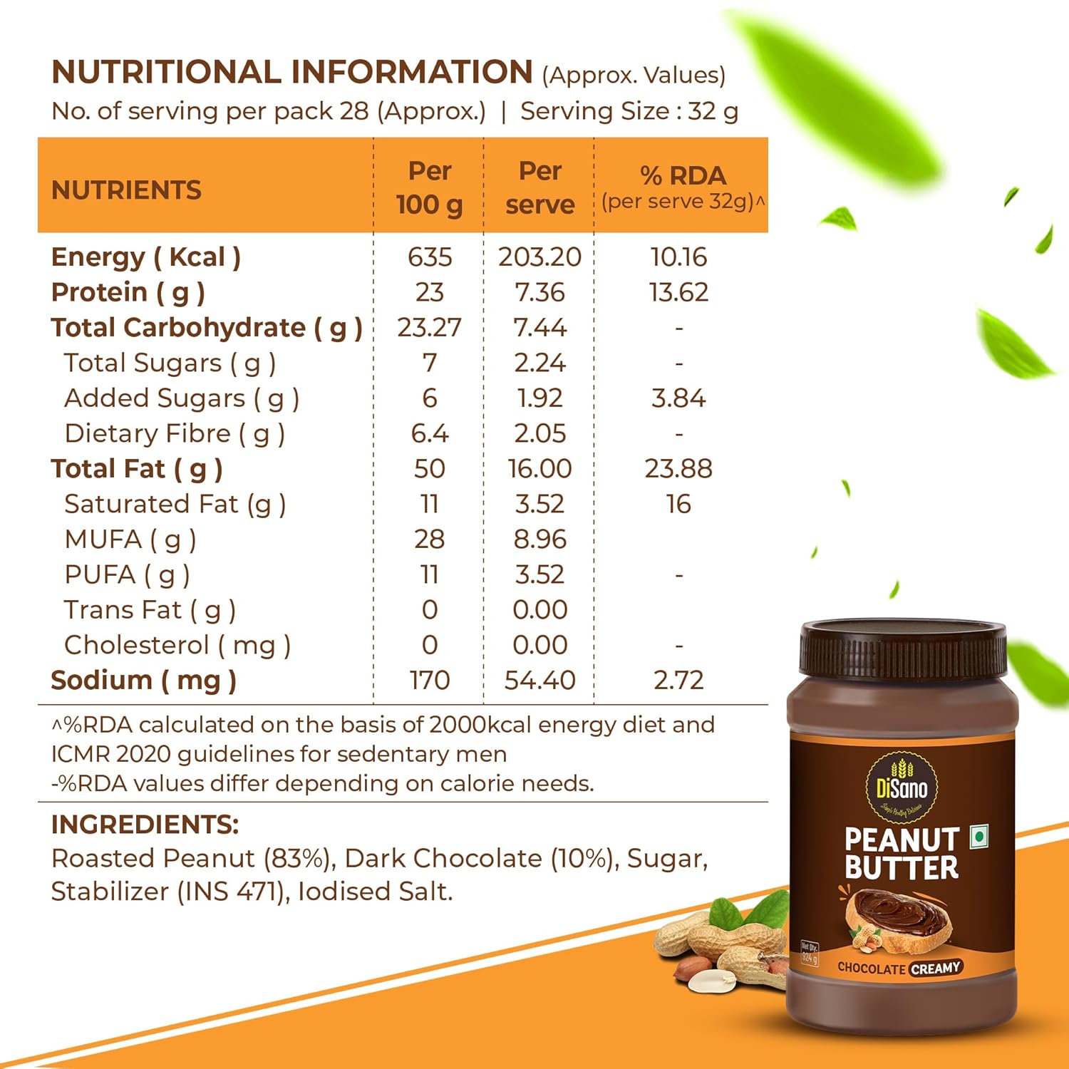 Disano High Protein Peanut Butter 924g