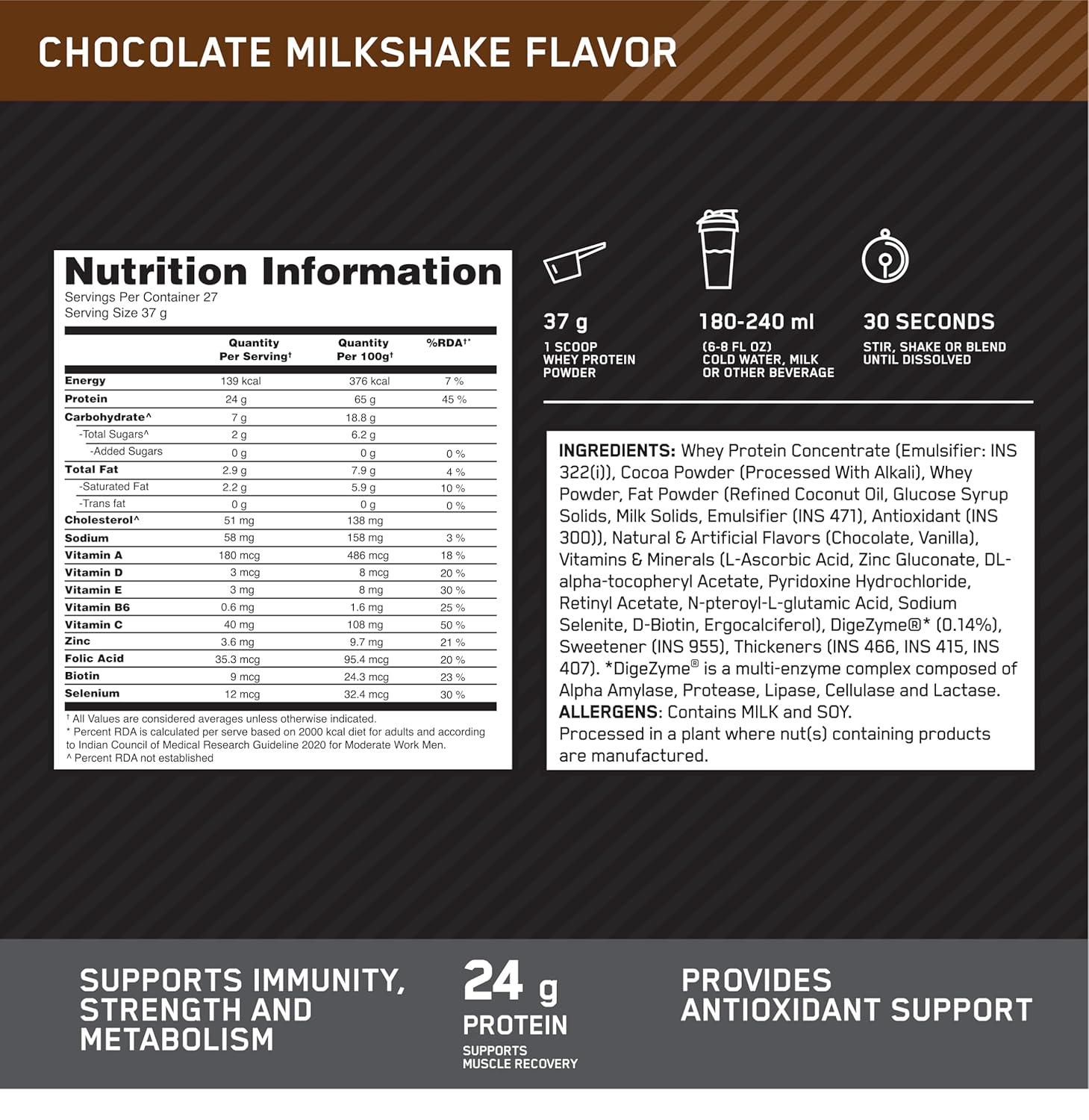 Optimum Nutrition Performance Whey Bag 1kg