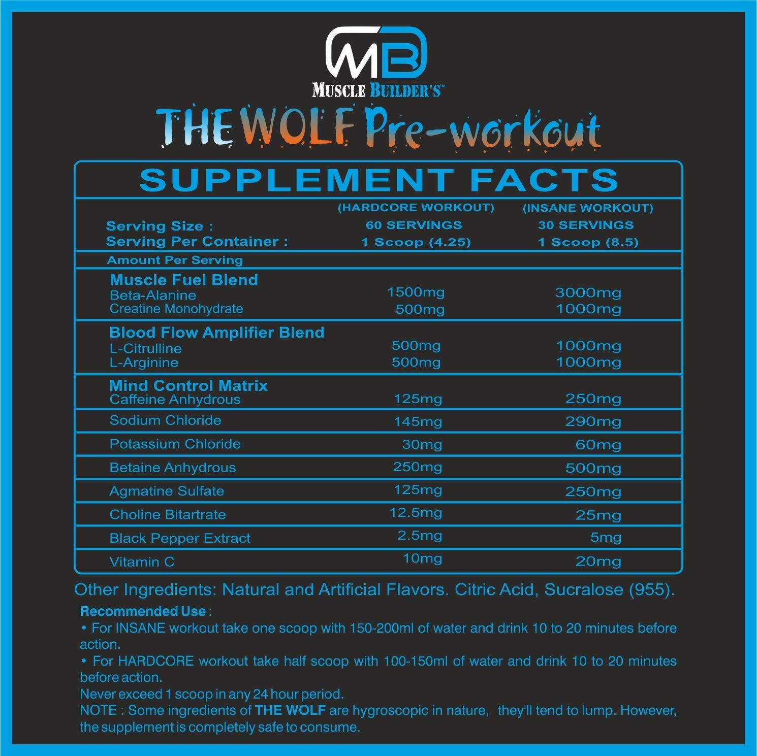 Muscle Builder's The Wolf Pre Workout 255g