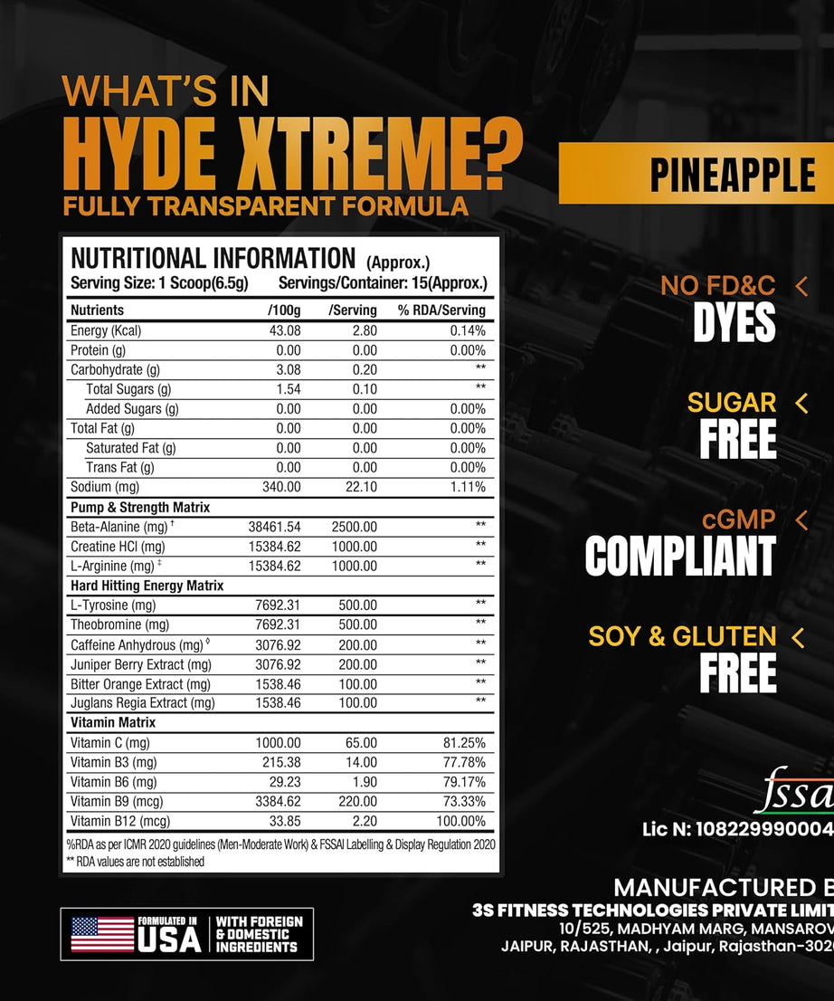 Prosupps Hyde Xtreme Hard Hitting Energy Pre Workout 30servings