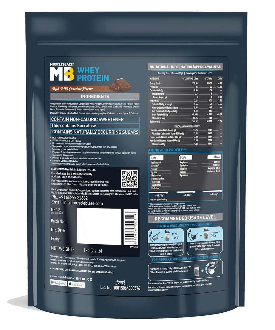 MuscleBlaze Whey Protein 1kg