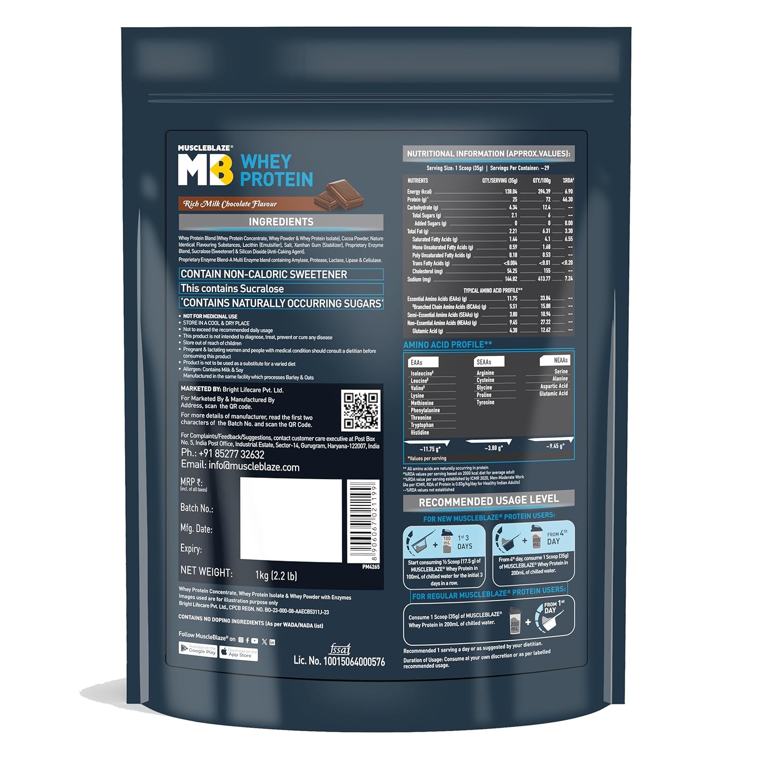 MuscleBlaze Whey Protein 1kg