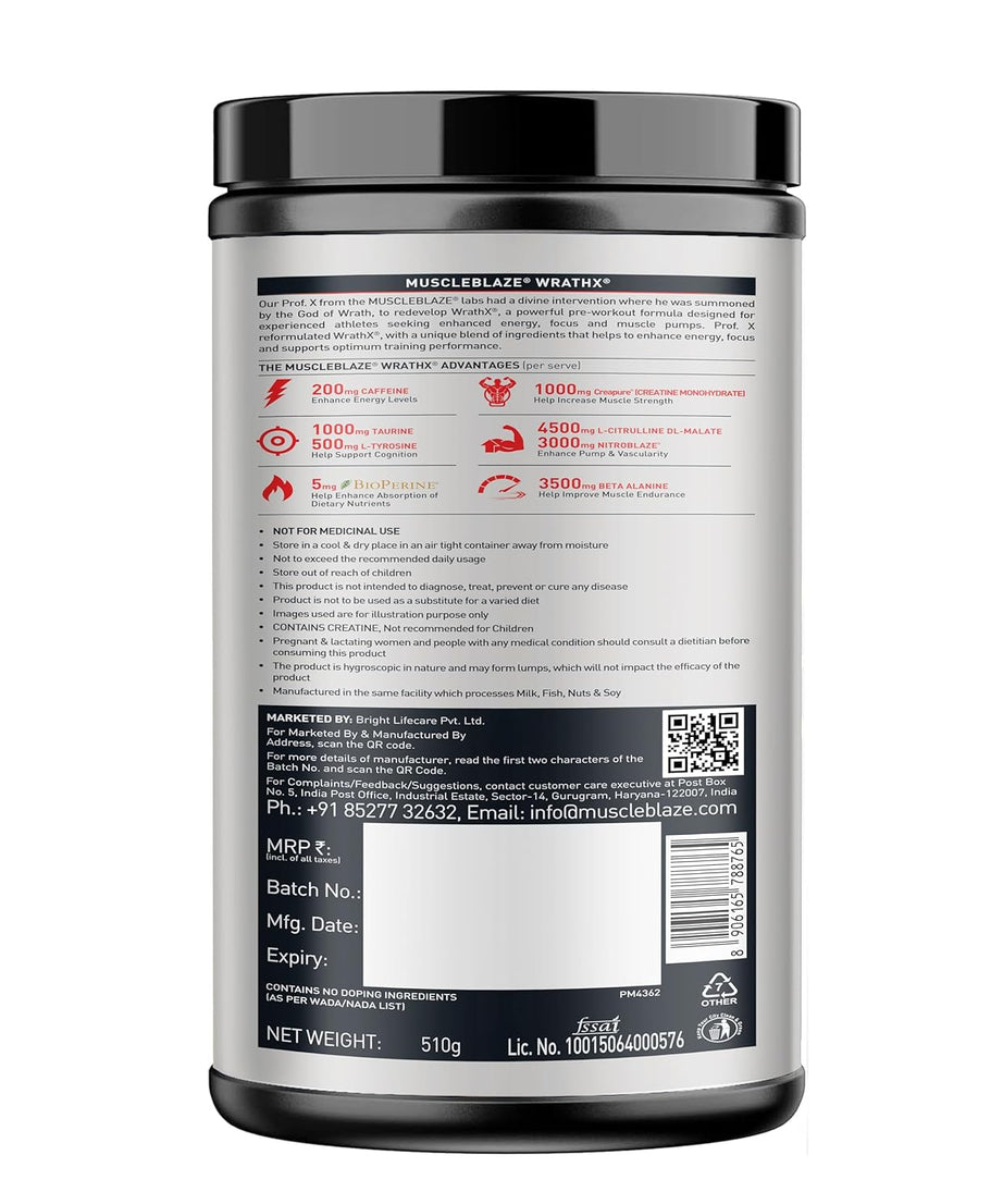 MB Wrathx Pre workout 510g
