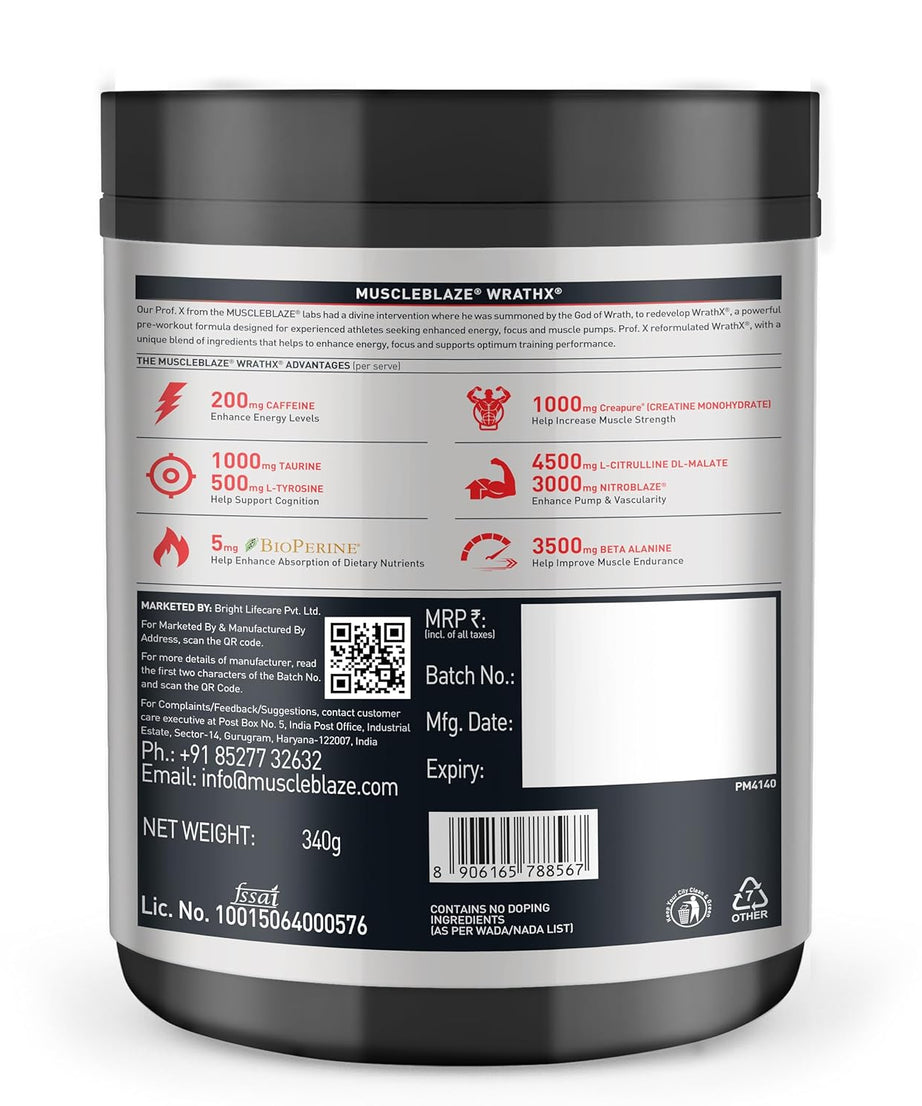 MB Wrathx Pre workout 340g