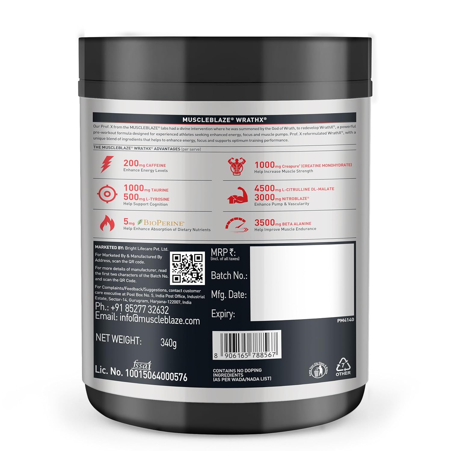 MB Wrathx Pre workout 340g
