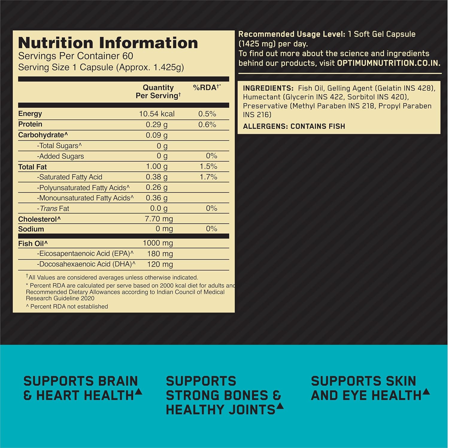 Optimum Nutrition Fish Oil 60softgels