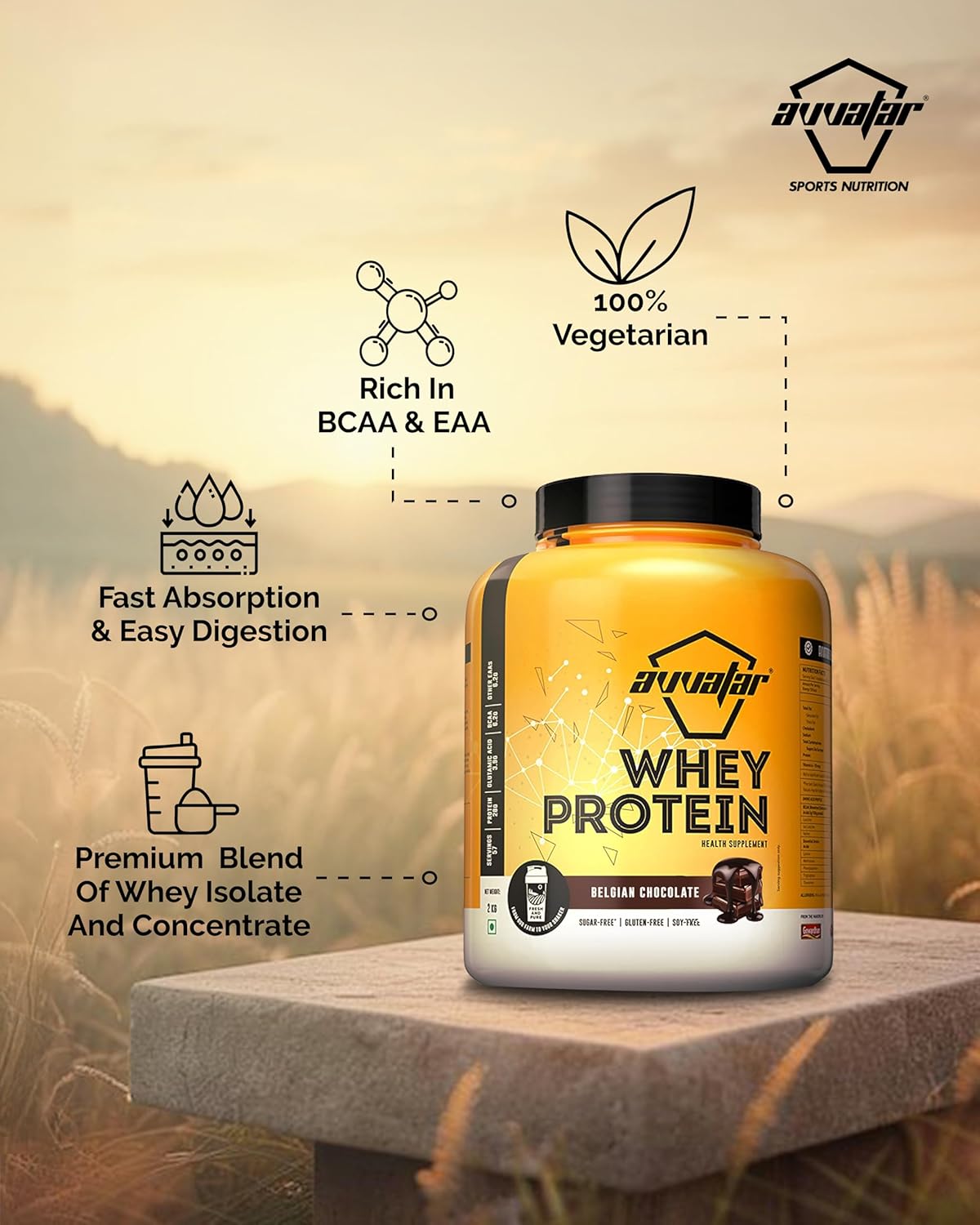 Avvatar Whey Protein Belgian 2kg