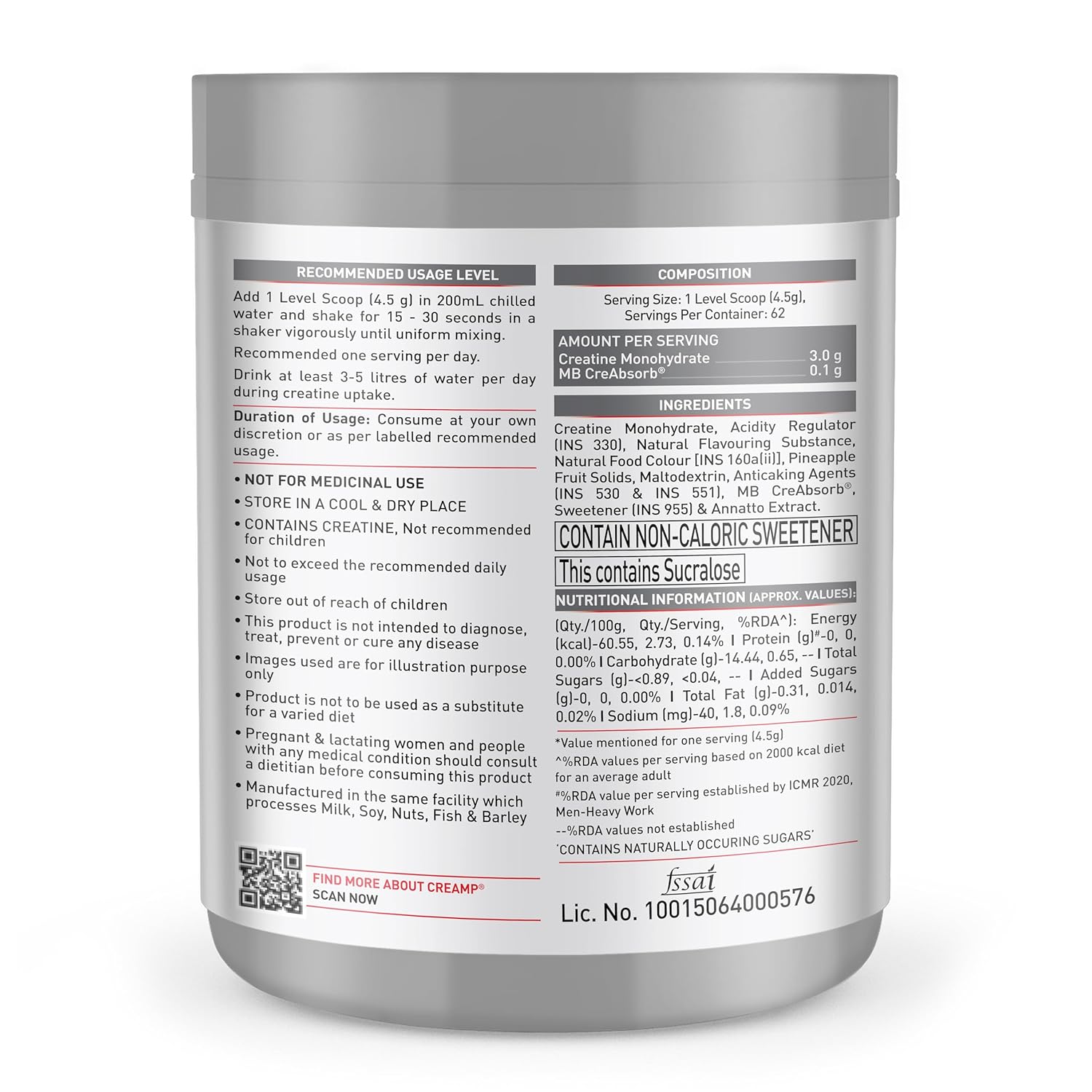 MuscleBlaze Creamp 280g