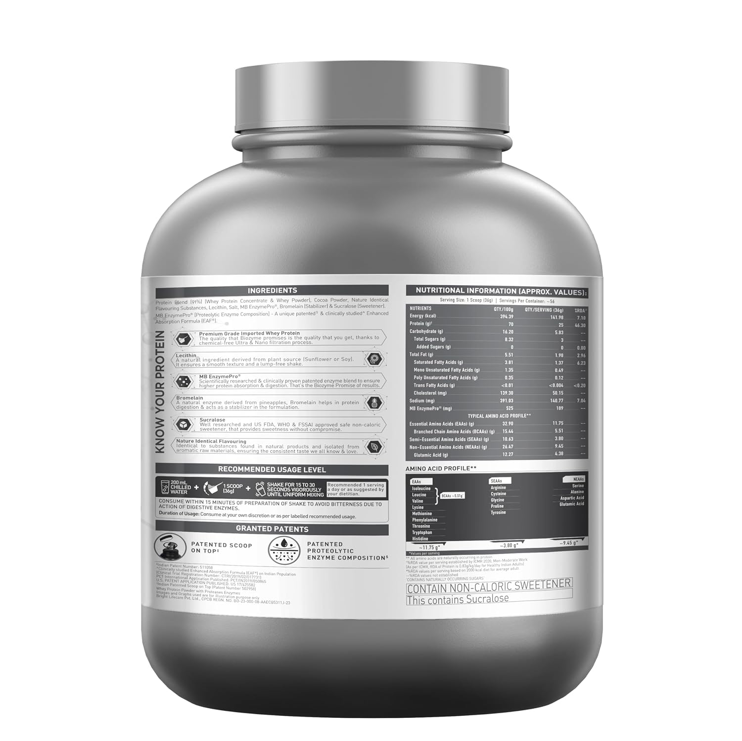MuscleBlaze Biozyme Performance Whey 2kg