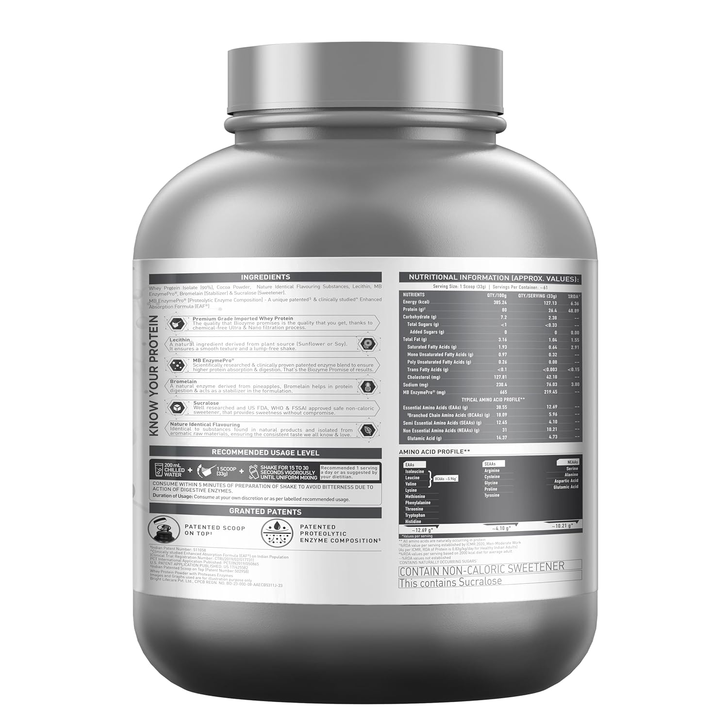 Muscleblaze Biozyme Iso Zero Low Carb 2kg