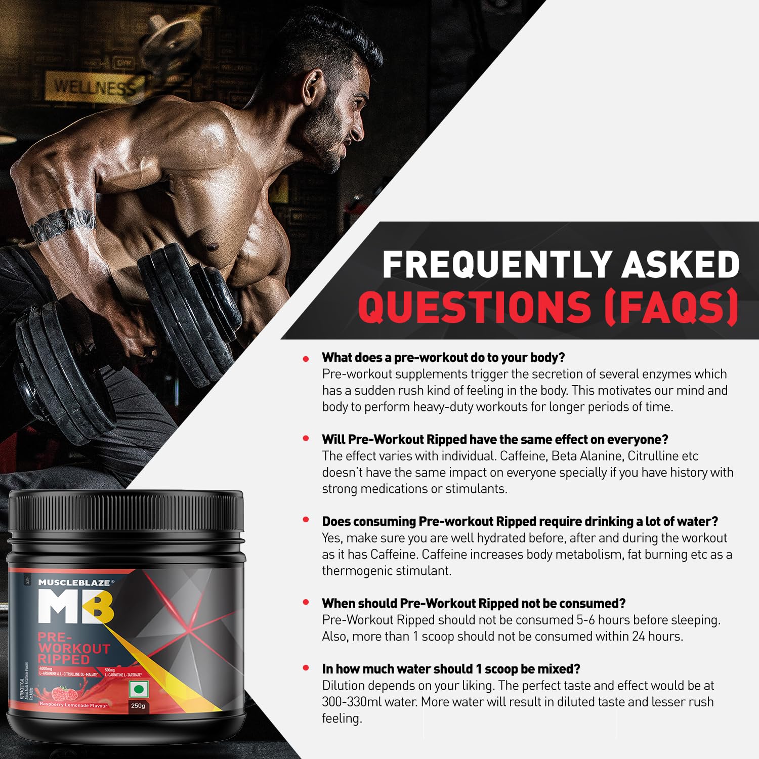 MuscleBlaze Pre-Workout Ripped 250g