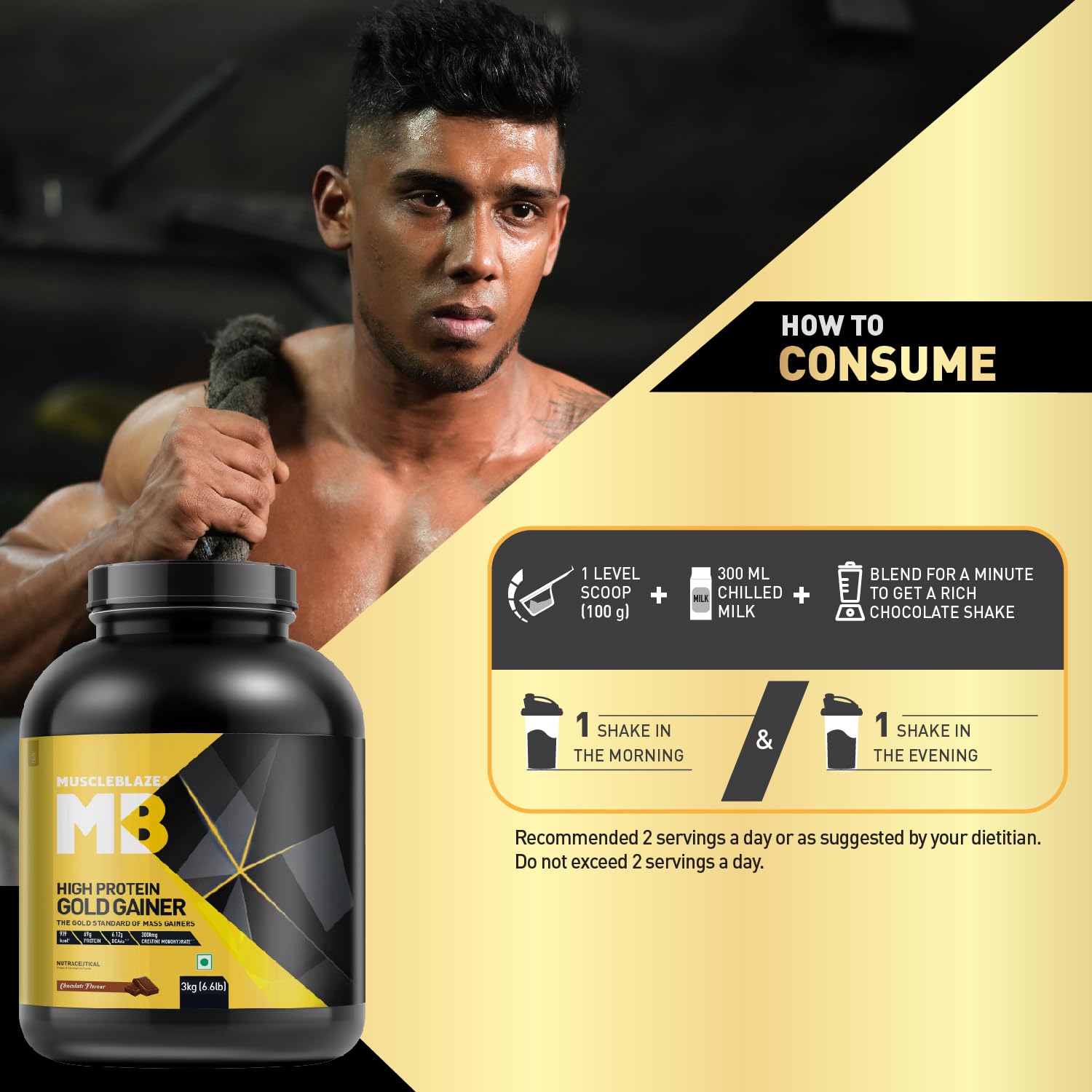 MuscleBlaze High Protein Gold Gainer 3kg