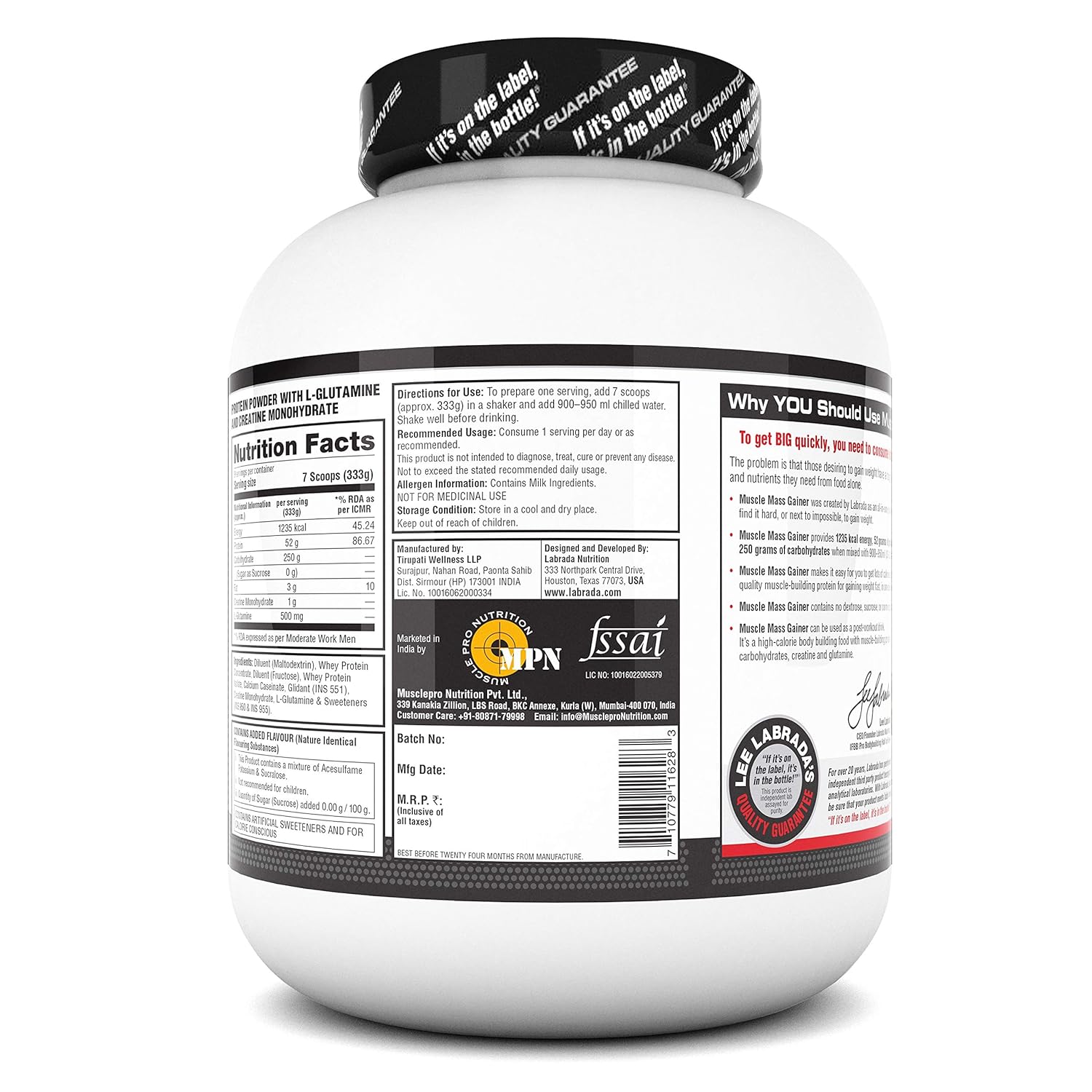 Labrada Muscle Mass Gainer 3kg