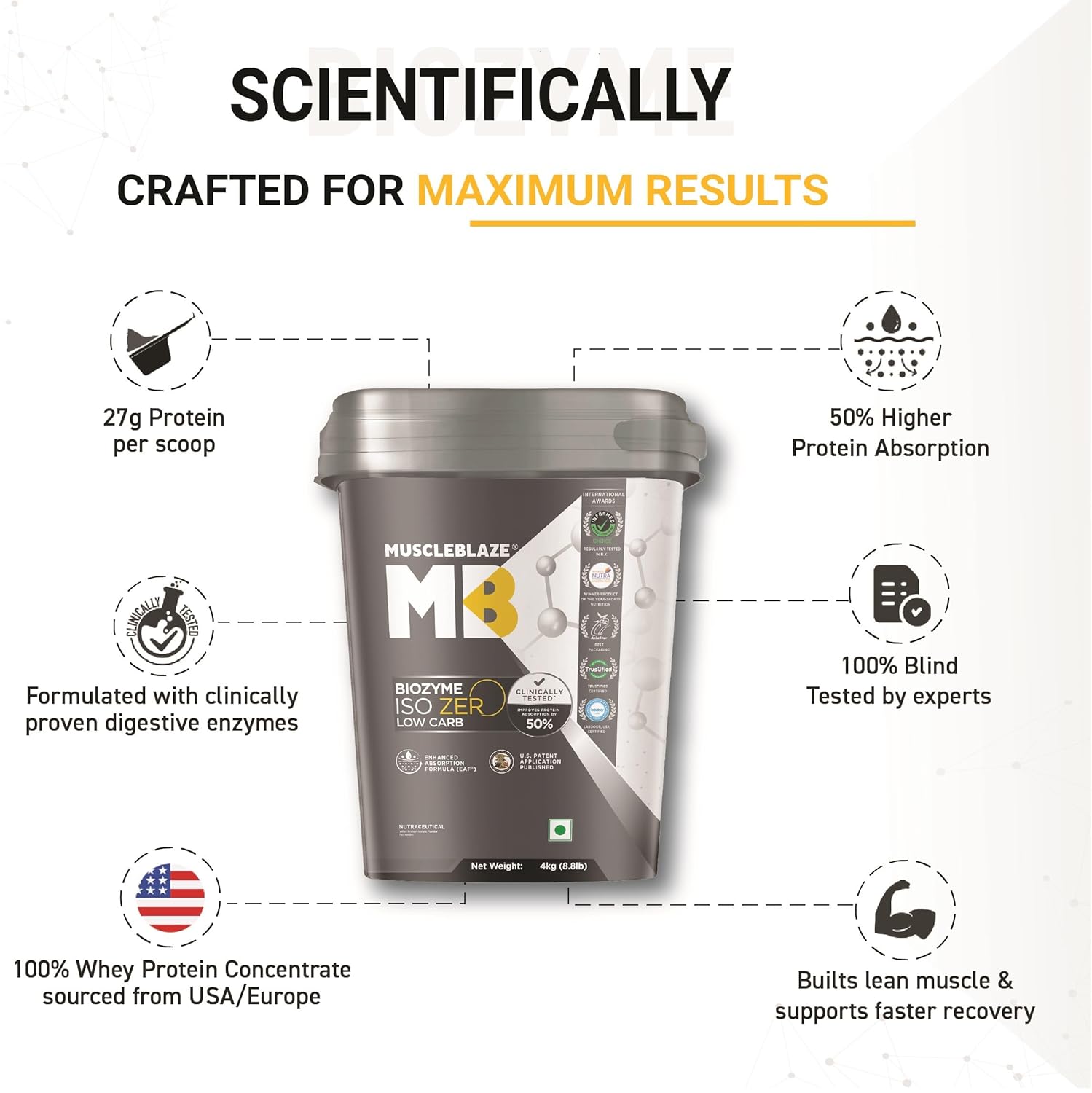 Muscleblaze Biozyme Iso Zero Low Carb Ice Cream 4kg