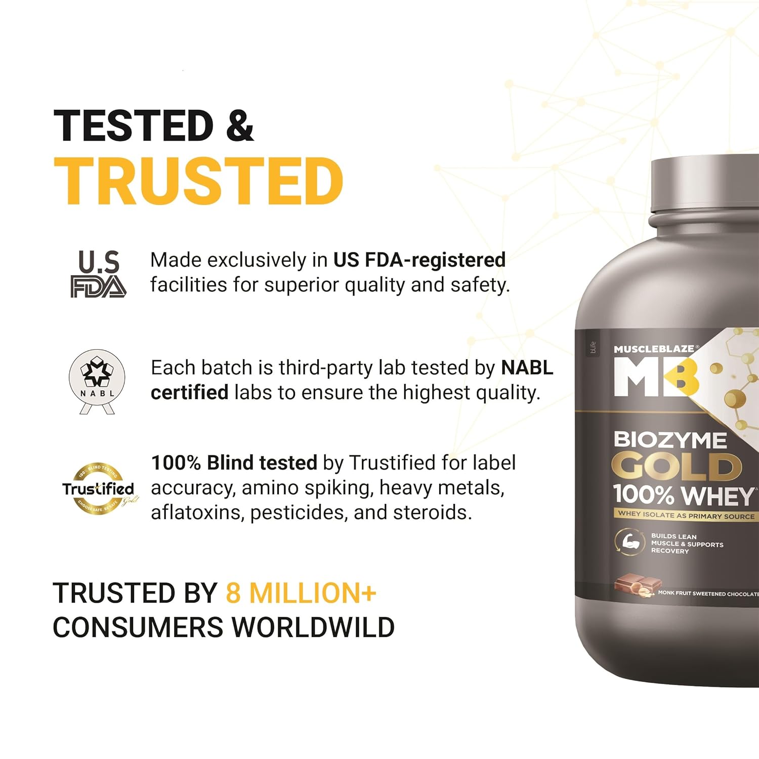 MuscleBlaze Biozyme Gold 100% Whey 2kg