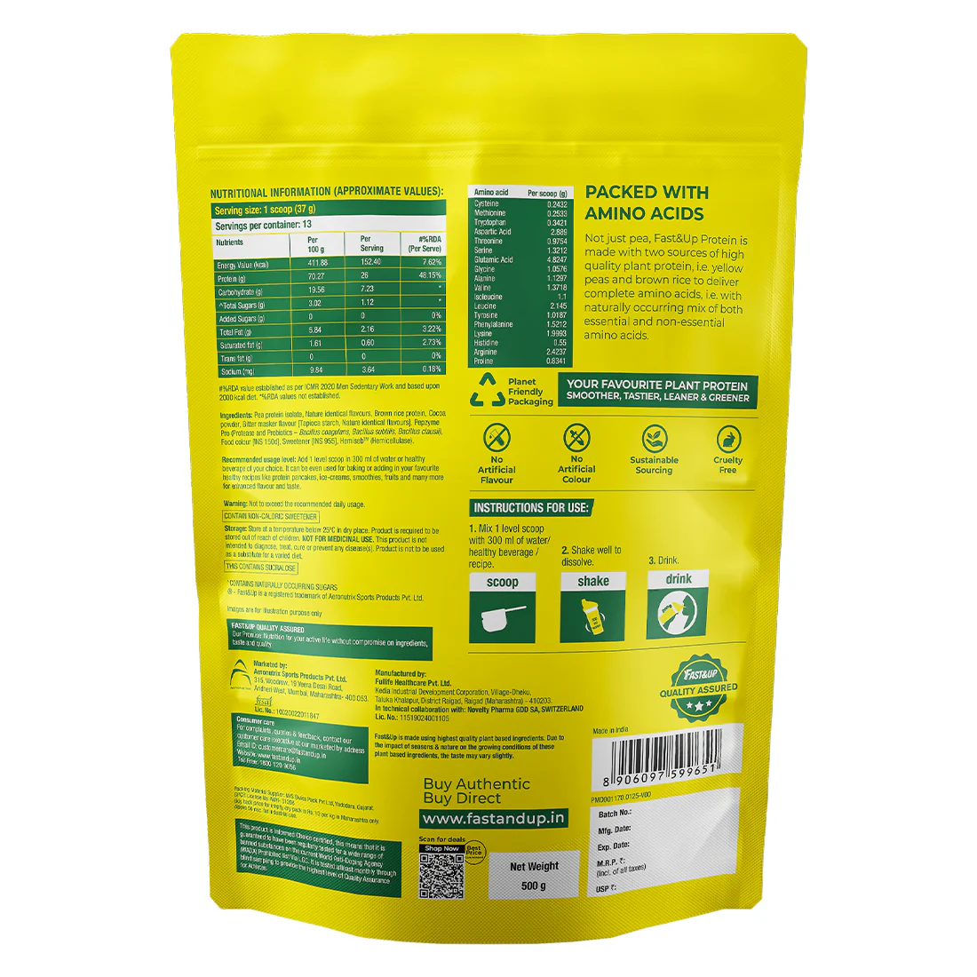 Fast&Up 100% Plant Protein 1kg