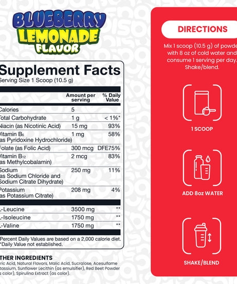 Basic Supplements Bcaa Electrolyte Formula Blueberry 318g