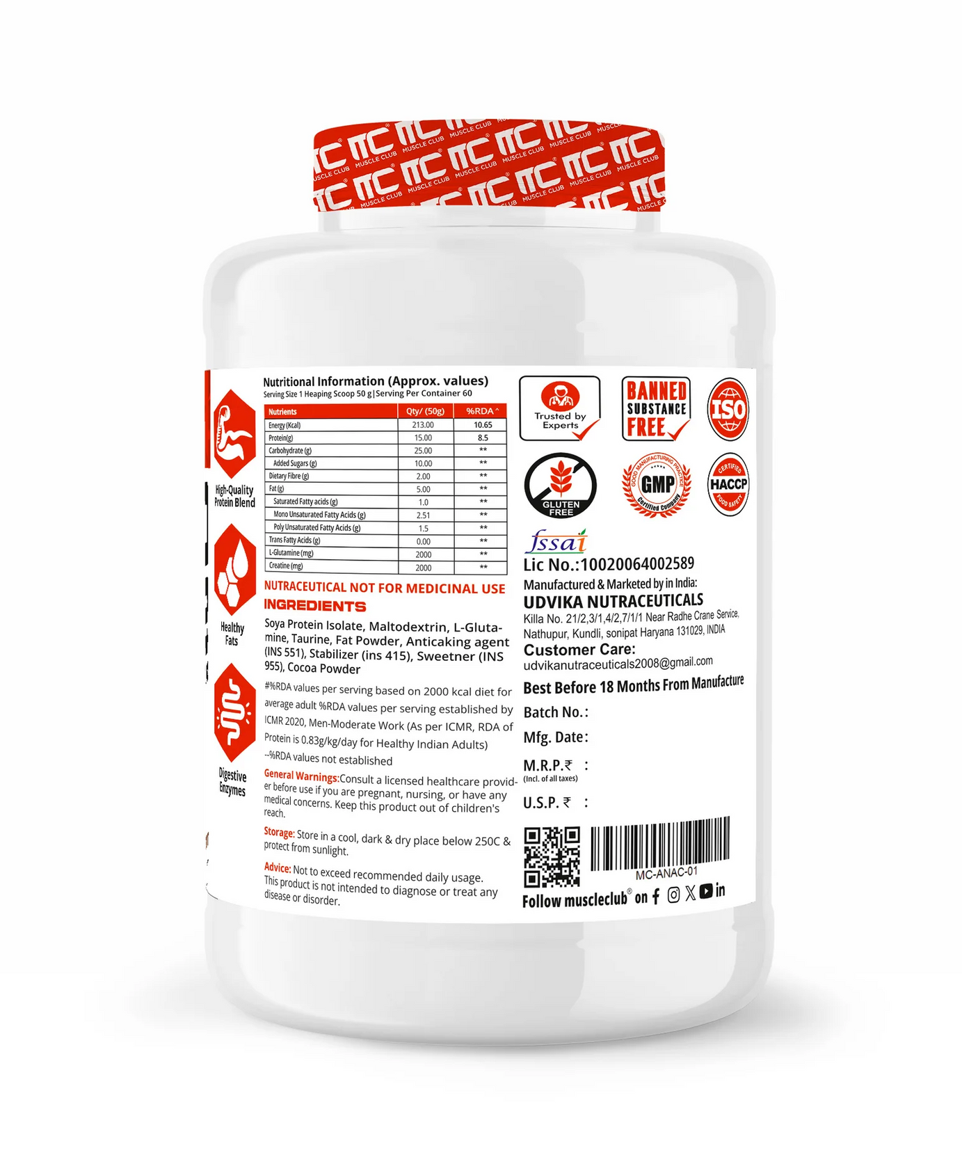 Muscle Club Anabolic Mass 3kg